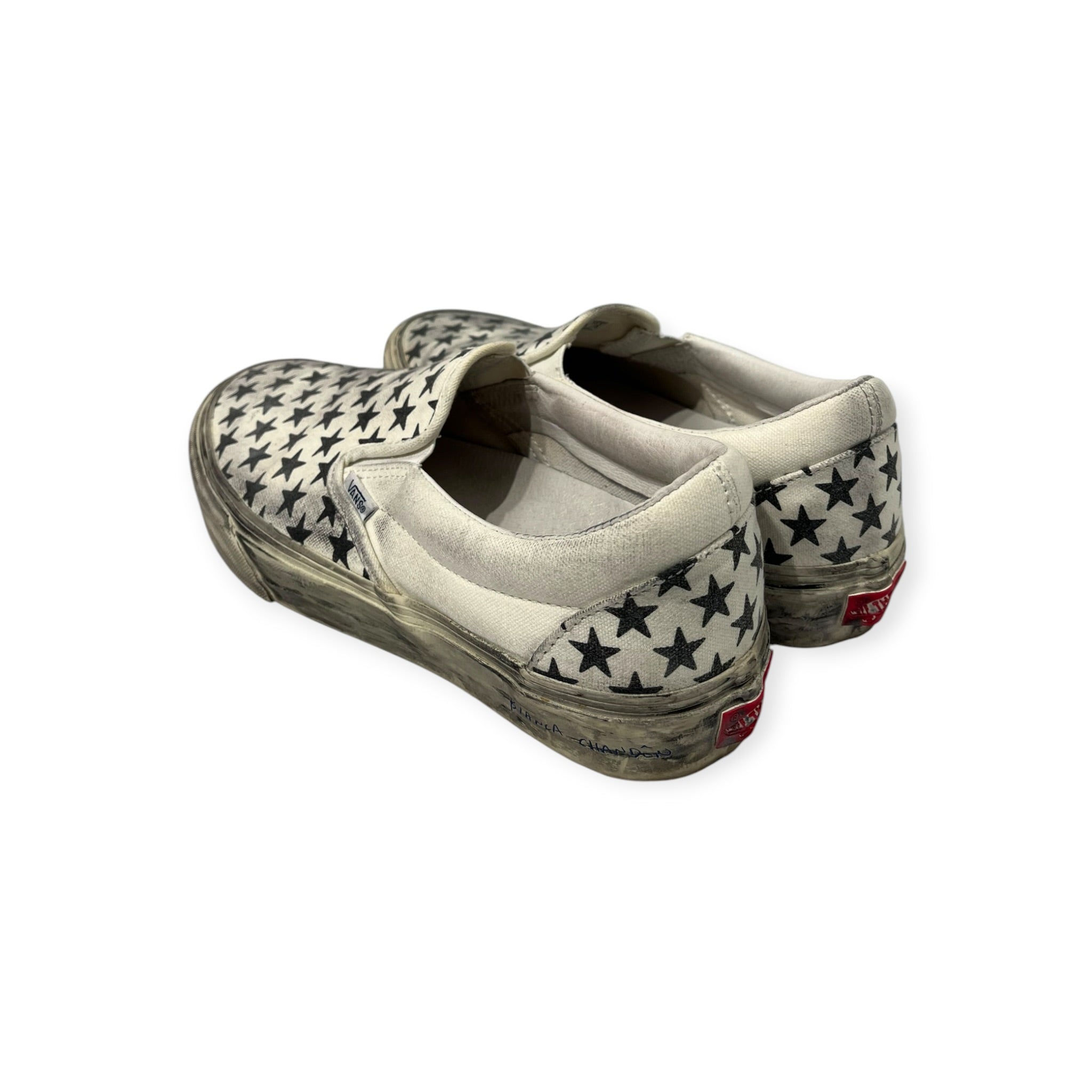 VANS/Bianca Chandon/Low-Sneakers/US 9/All Over Print/Cotton/WHT/BLK STARS view 3