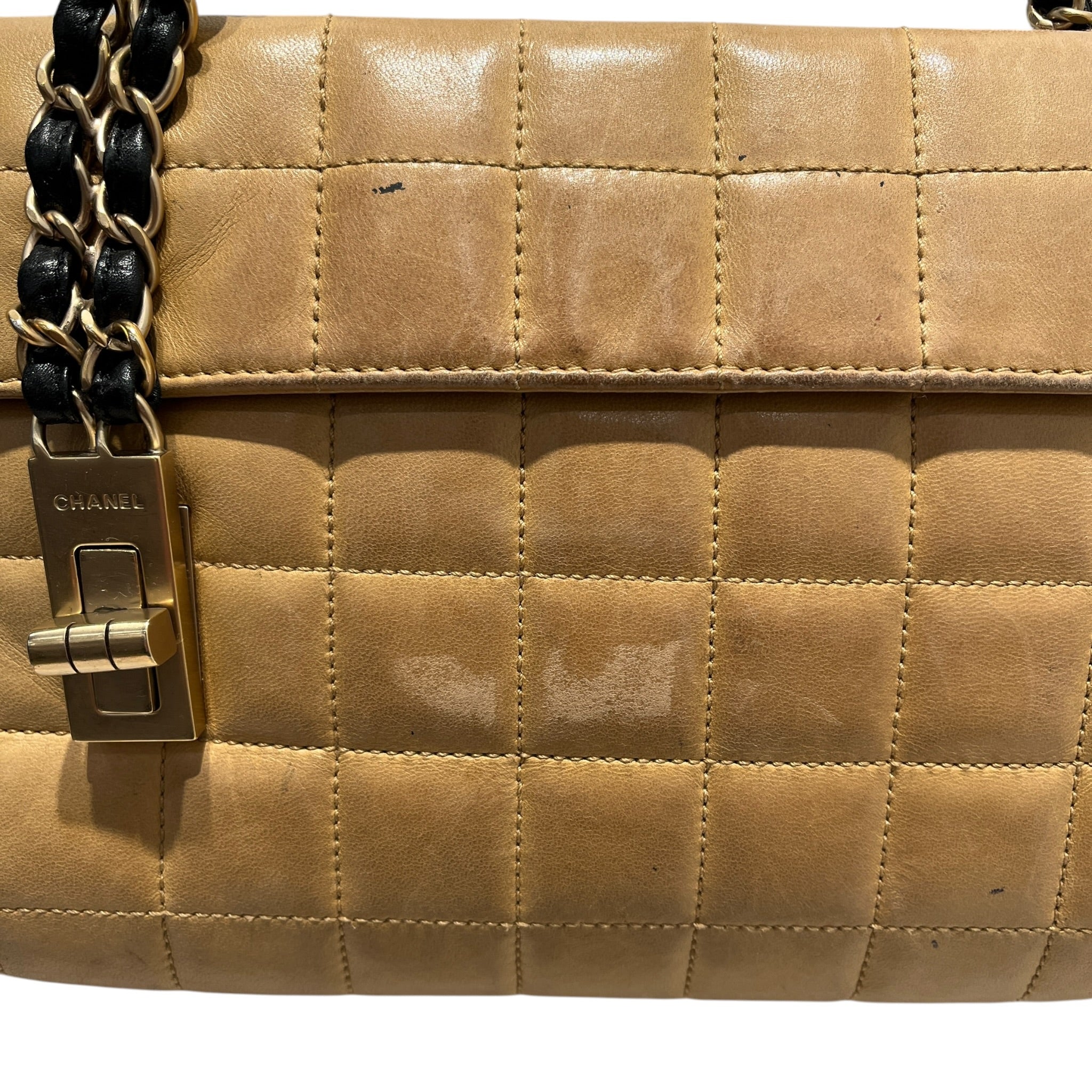 CHANEL/Hand Bag/Leather/BEG/LAMBSKIN CHOCOLATE BAR view 7