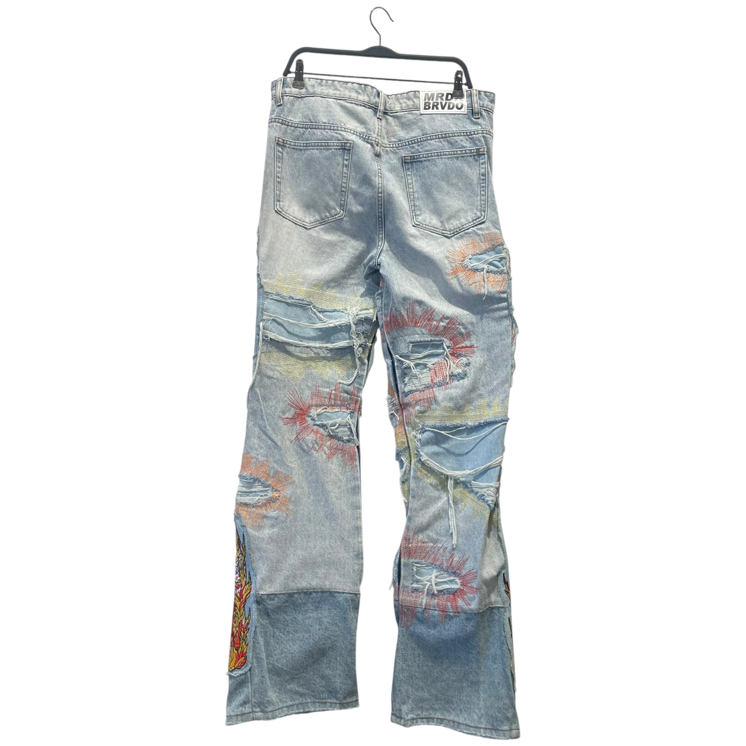 WHO DECIDES WAR/Straight Pants/34/Cotton/BLU/All Over Print/Who Decides War  Sky Colorway view 2