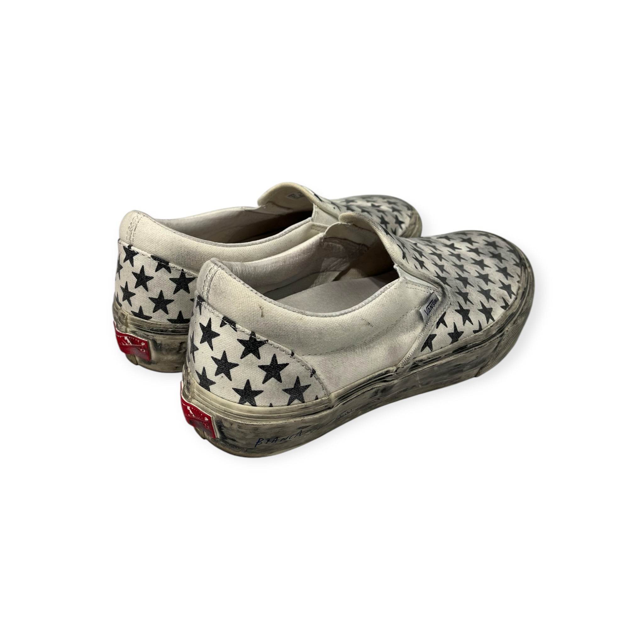 VANS/Bianca Chandon/Low-Sneakers/US 9/All Over Print/Cotton/WHT/BLK STARS view 5