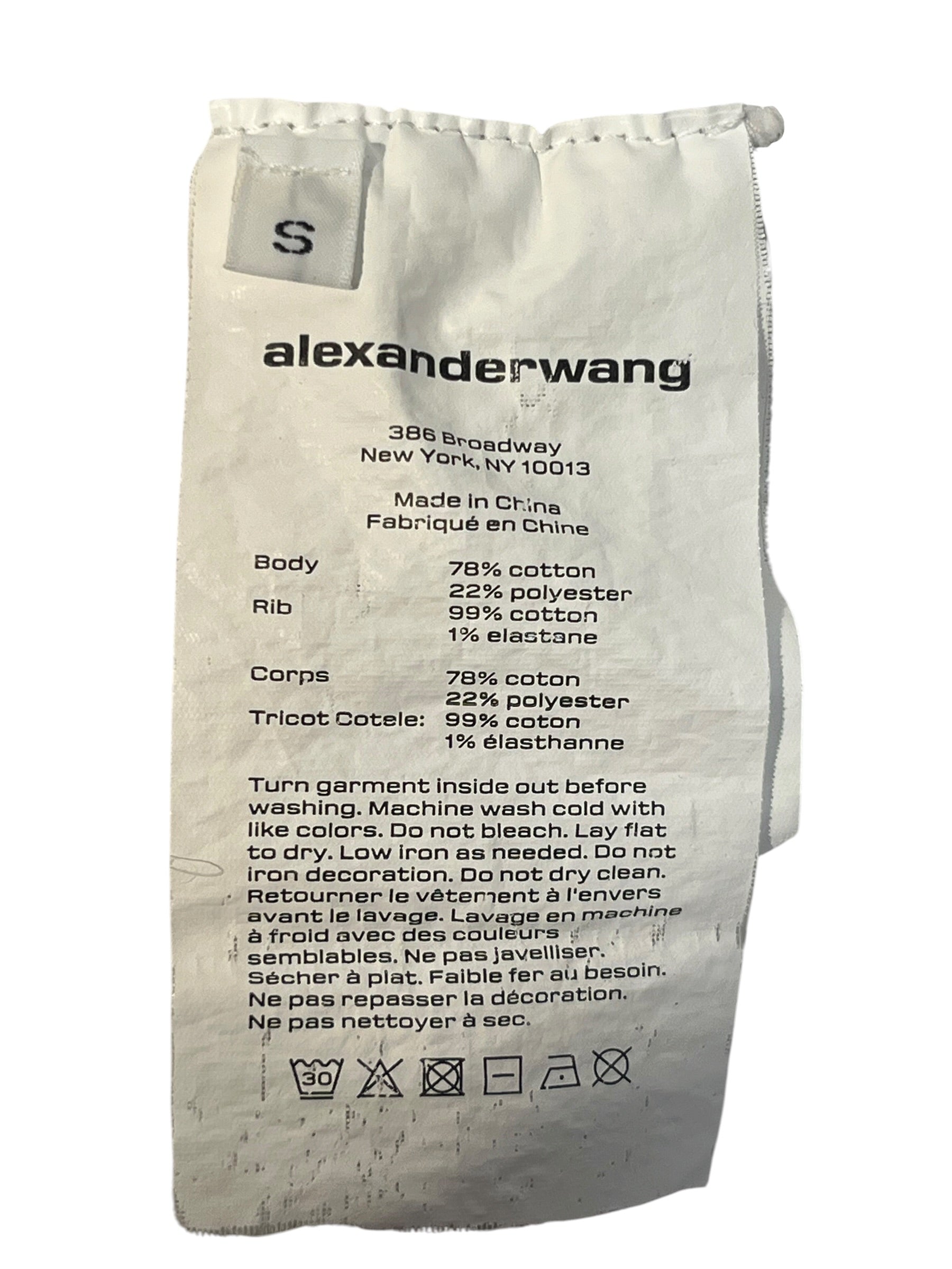 T by ALEXANDER WANG/Sweatshirt/S/Cotton/GRY/Pullover/WANG CENTER CHEST view 4