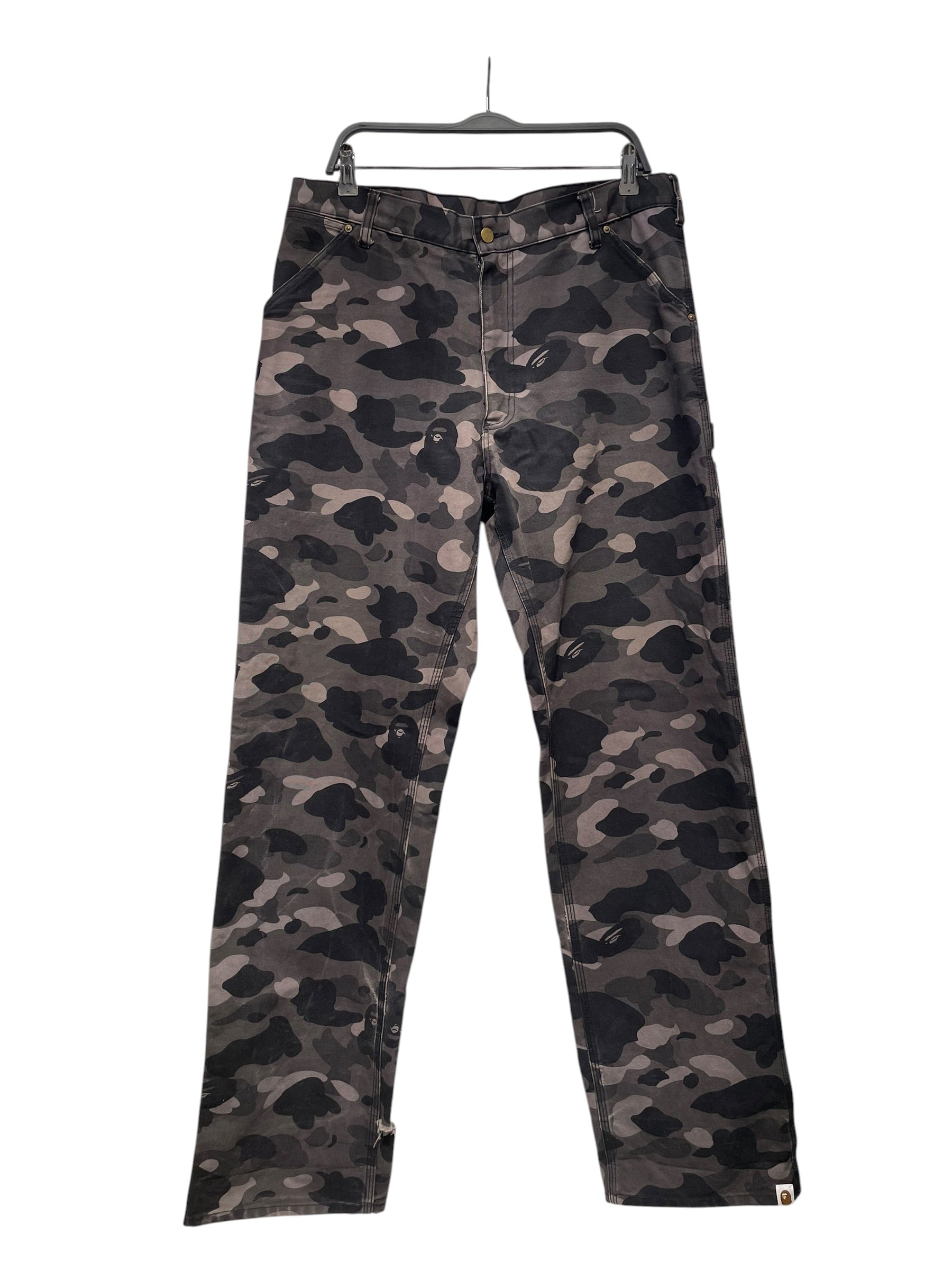 Carhartt/A BATHING APE/Pants/XL/Cotton/GRY/Camouflage/ view 1