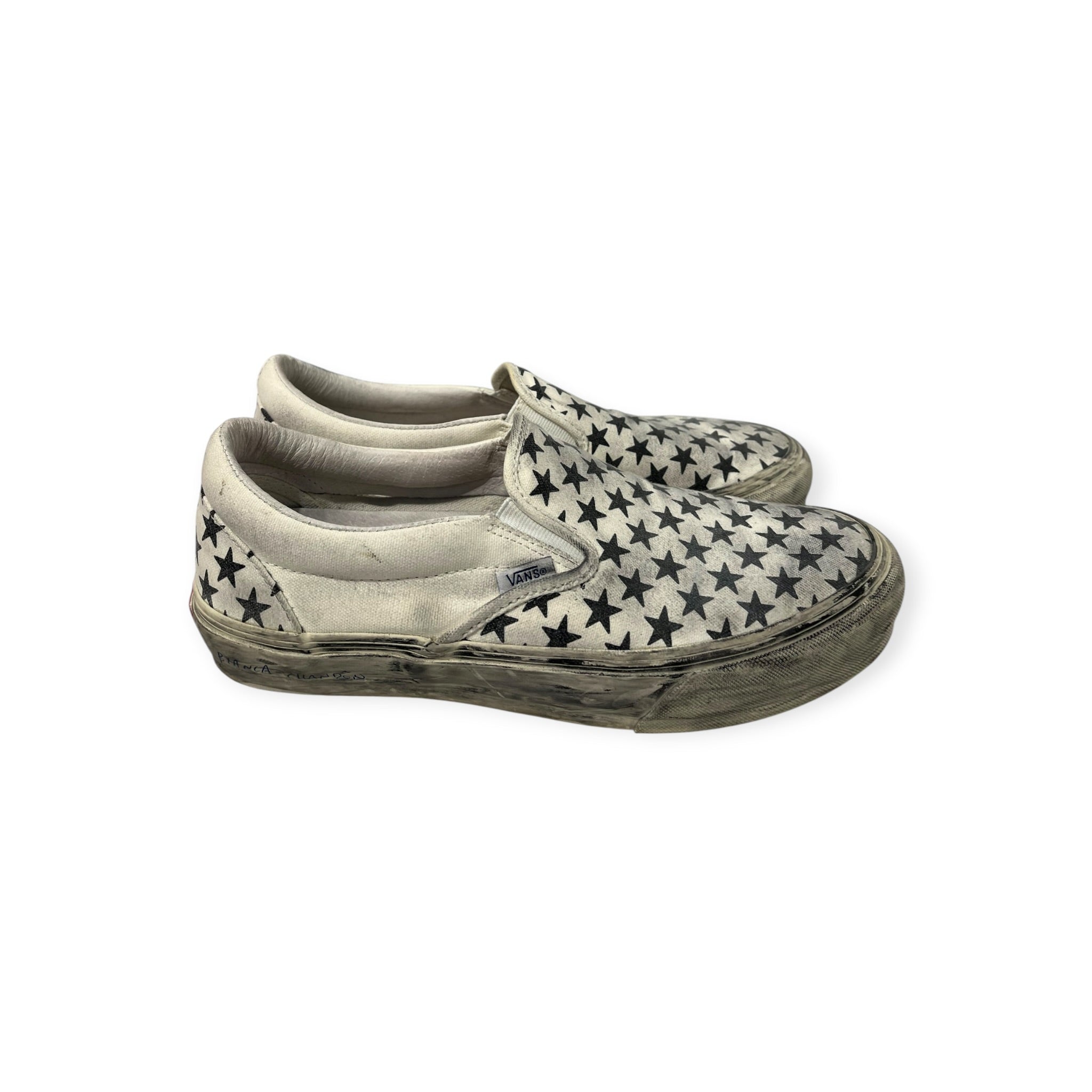 VANS/Bianca Chandon/Low-Sneakers/US 9/All Over Print/Cotton/WHT/BLK STARS view 6