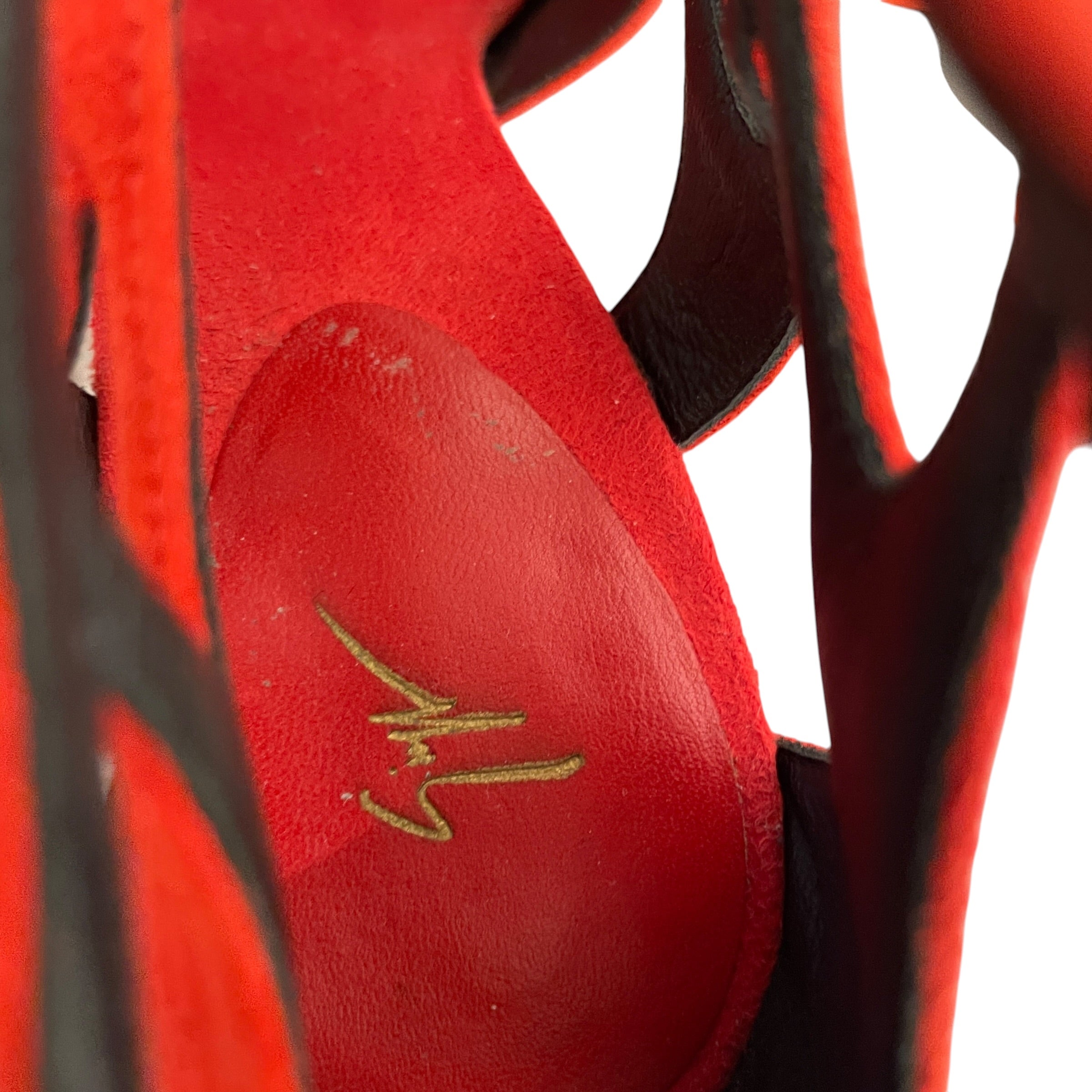 Giuseppe Zanotti/Heels/EU 38.5/Suede/RED/Cage Heels view 4