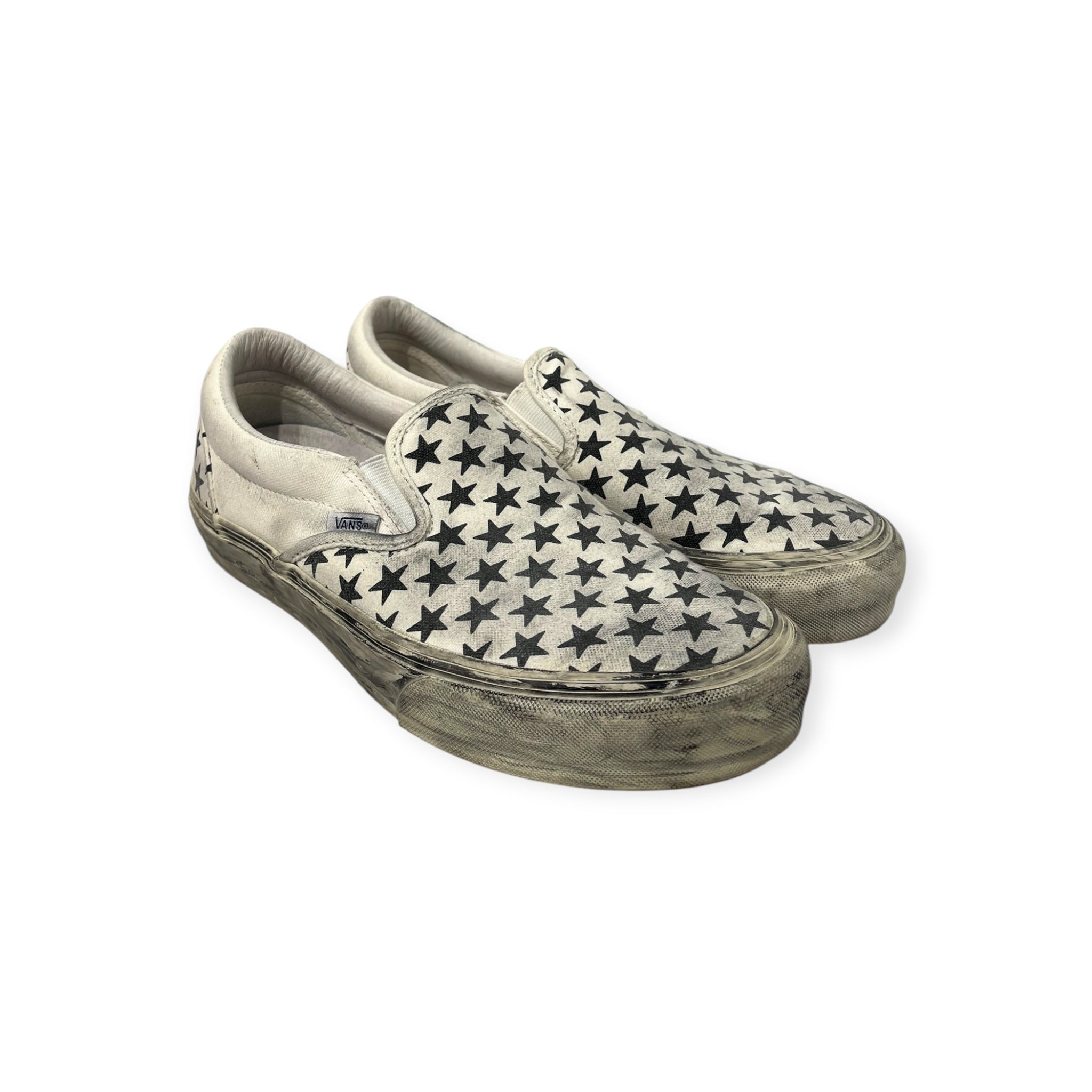VANS/Bianca Chandon/Low-Sneakers/US 9/All Over Print/Cotton/WHT/BLK STARS view 7