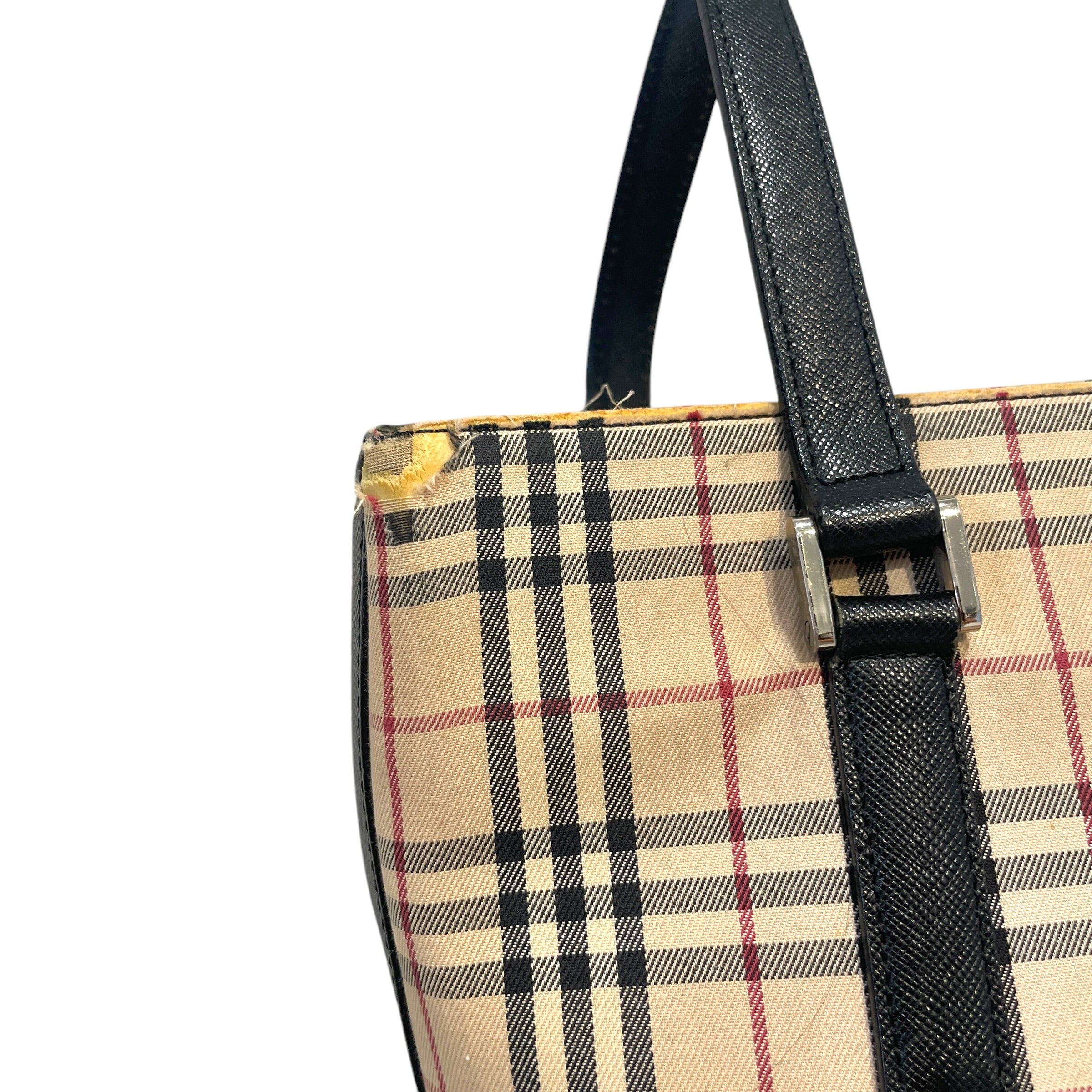 BURBERRY/Hand Bag/Monogram/Cotton/CRM/Haymarket Check Canvas Tote view 2