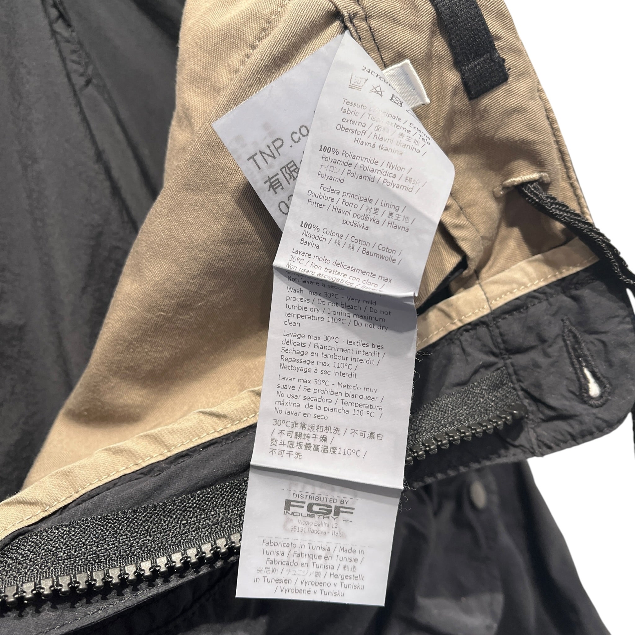 Ten-C/Cargo Pants/50/Nylon/BLK/brown waistband view 3
