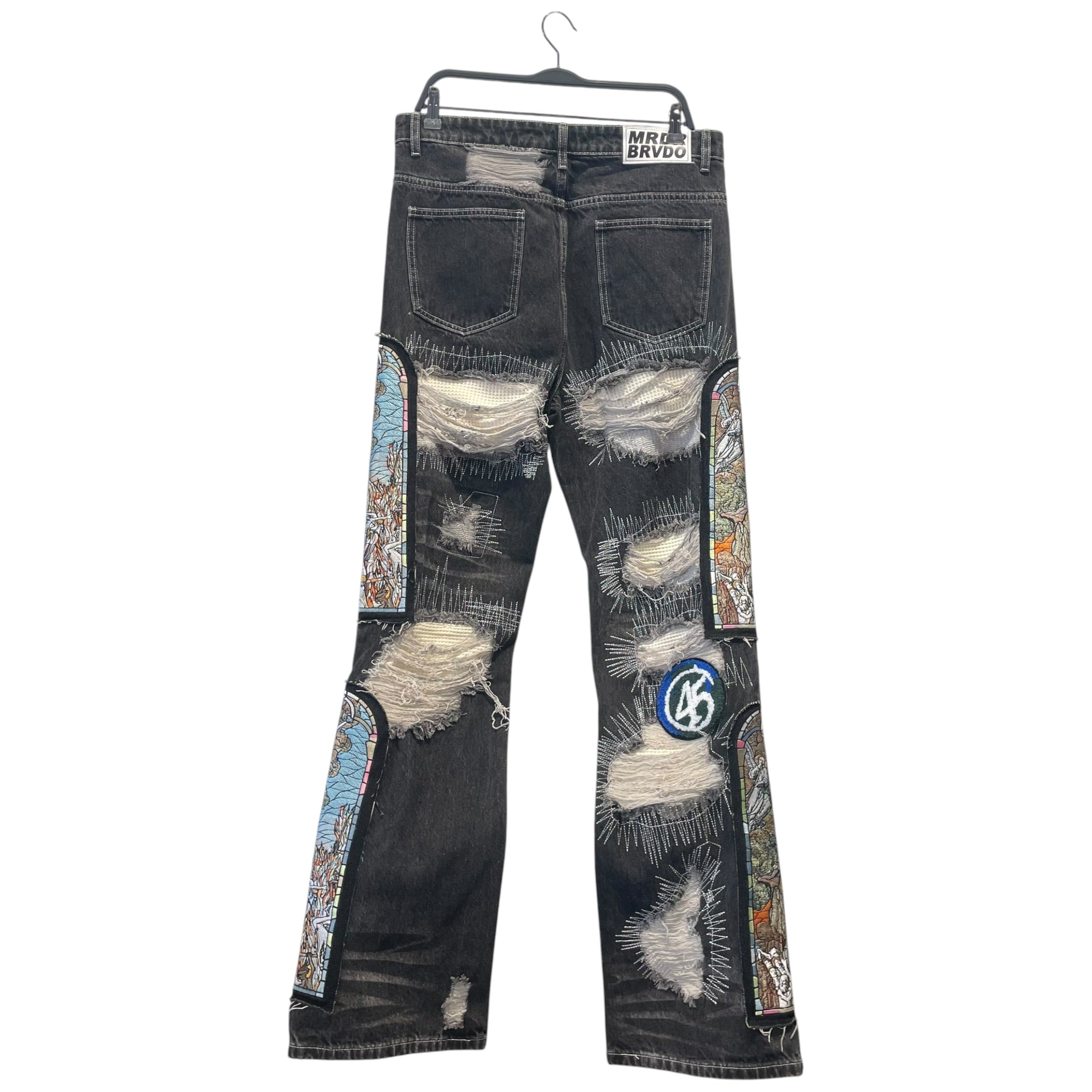 WHO DECIDES WAR/Straight Pants/34/Cotton/BLK/All Over Print/Who Decides War 45 Patch view 2
