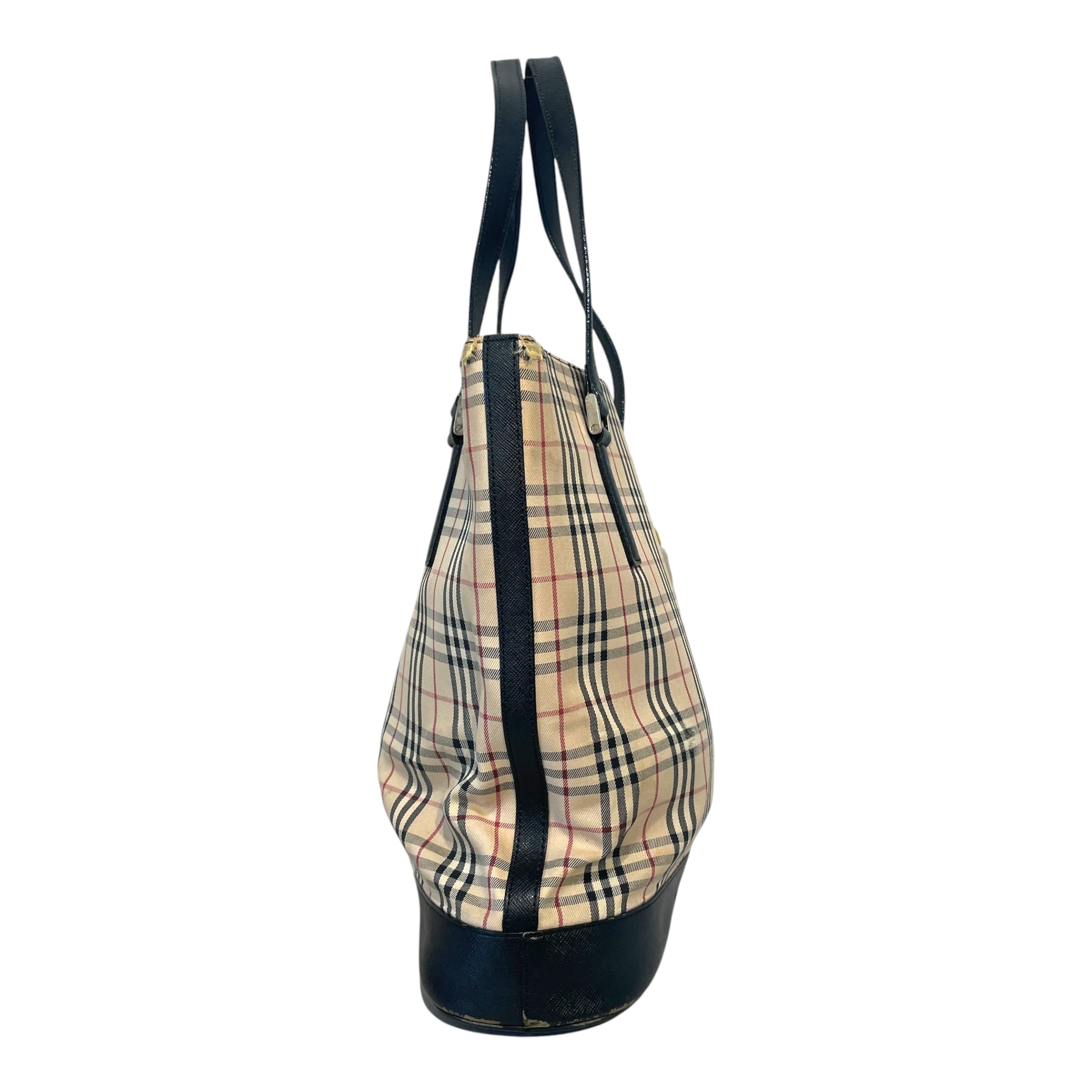 BURBERRY/Hand Bag/Monogram/Cotton/CRM/Haymarket Check Canvas Tote view 4
