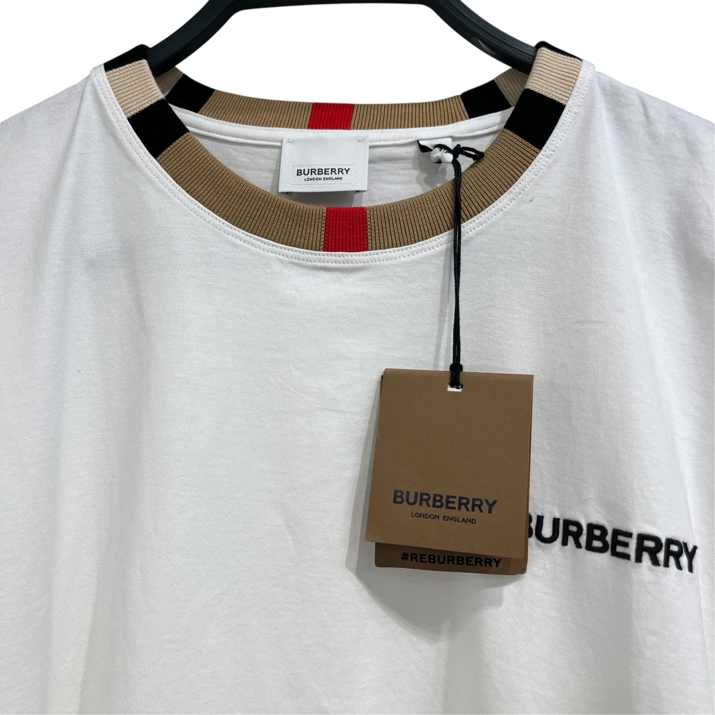 BURBERRY LONDON/T-Shirt/XL/Cotton/WHT/NWT Emboidiered Logo view 3