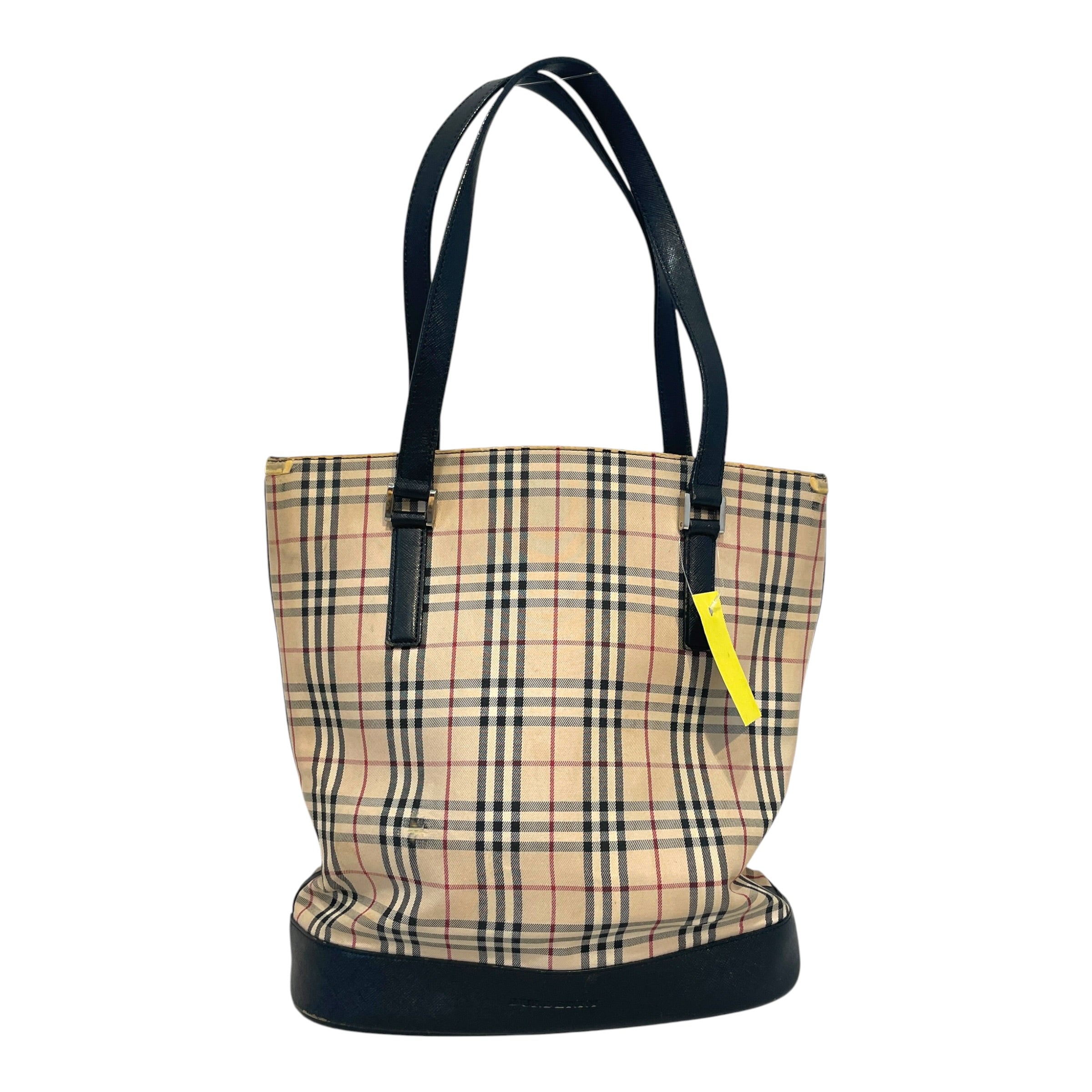BURBERRY/Hand Bag/Monogram/Cotton/CRM/Haymarket Check Canvas Tote view 6