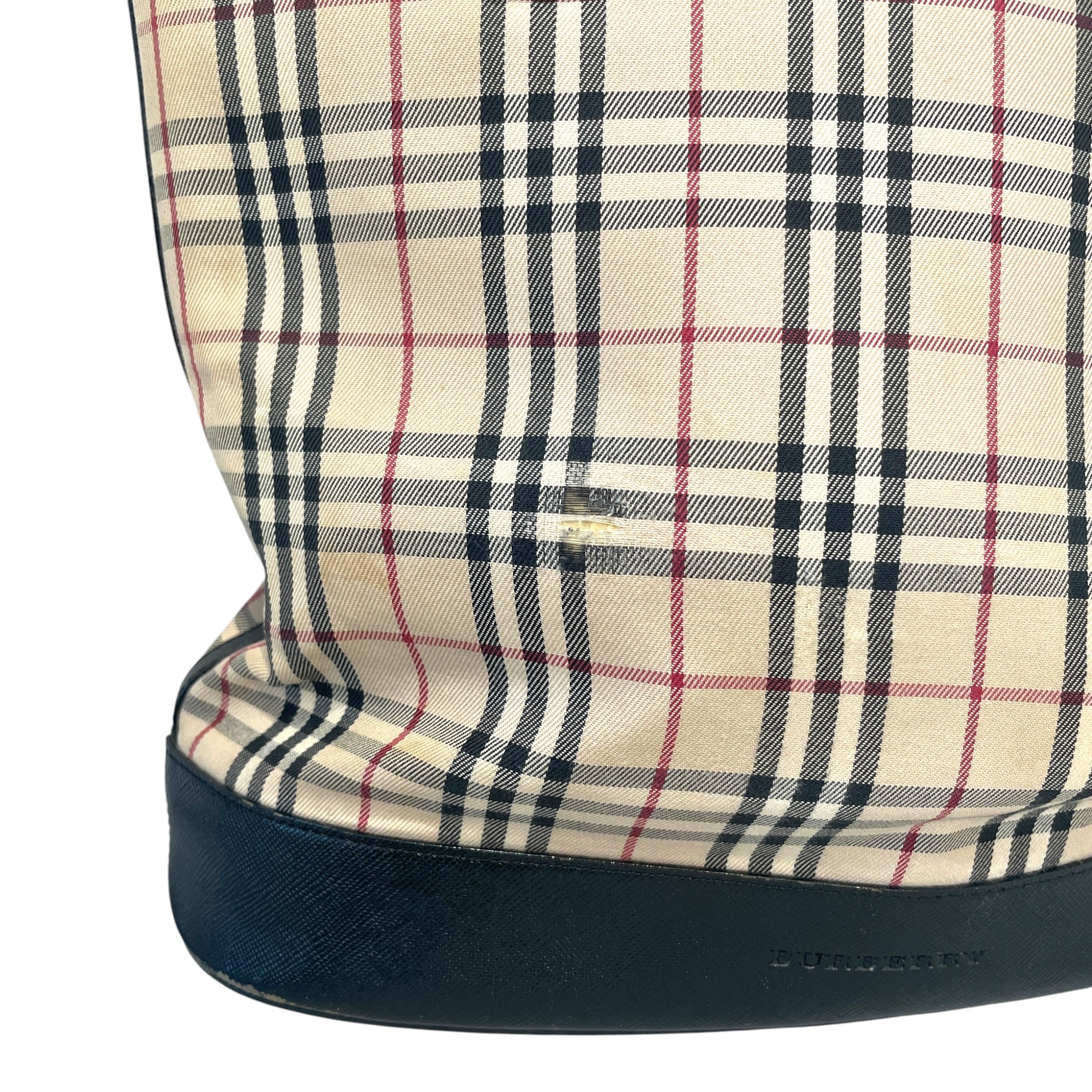 BURBERRY/Hand Bag/Monogram/Cotton/CRM/Haymarket Check Canvas Tote view 8