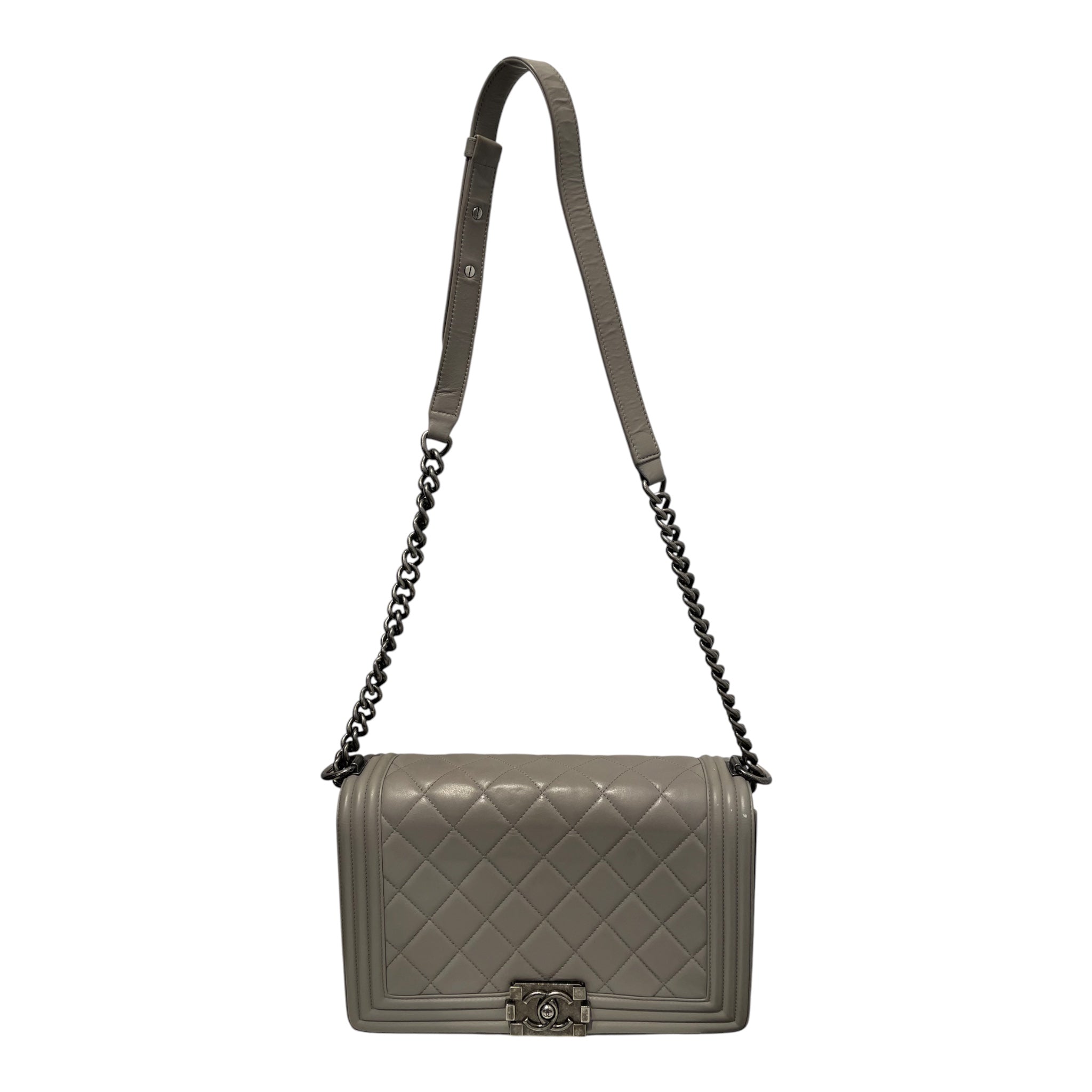 CHANEL/Cross Body Bag/Leather/GRY/19326690 QUILTED GRY view 1