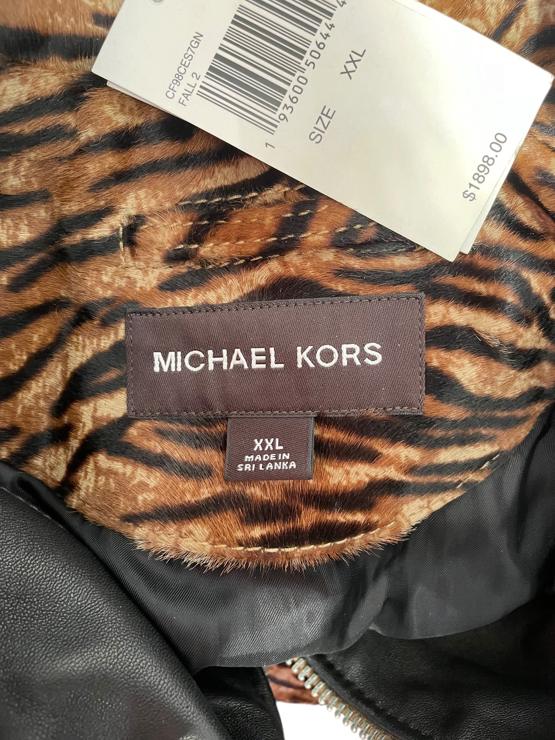 MICHAEL KORS/Riders Jkt (W)/XXL/Animal Pattern/Horsehide/BRW/ view 3