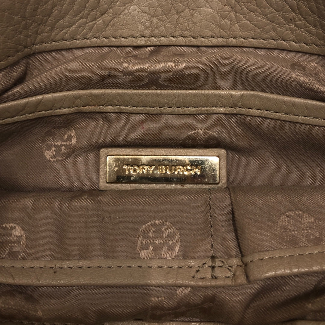 TORY BURCH/Hand Bag/Leather/KHK/toupe w/ gold chain view 3