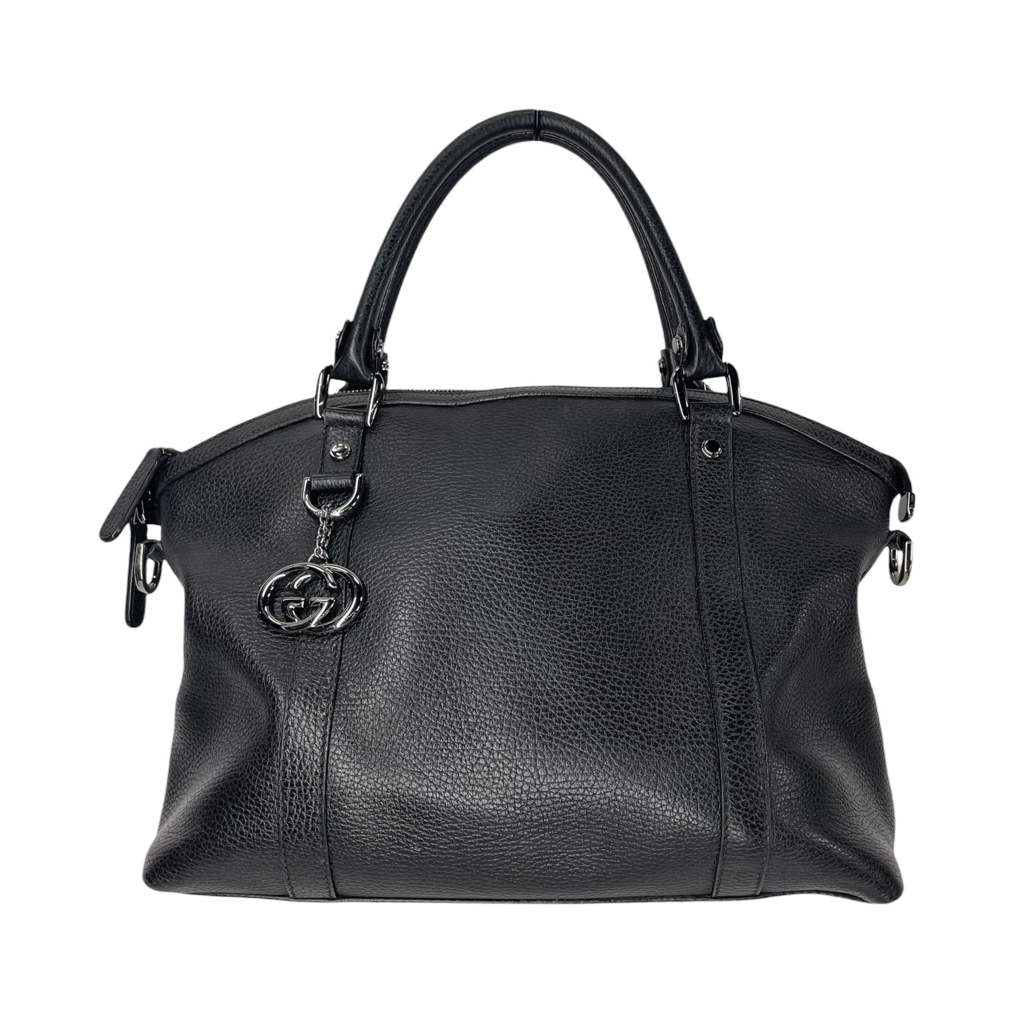 GUCCI/Bag/Leather/BLK/GG DOME LEATHER SATCHEL view 1