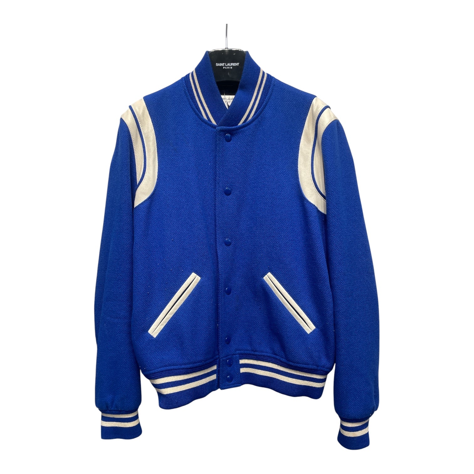 SAINT LAURENT/Souvenir Jkt/48/Wool/BLU/2021 TEDDY JACKET view 1
