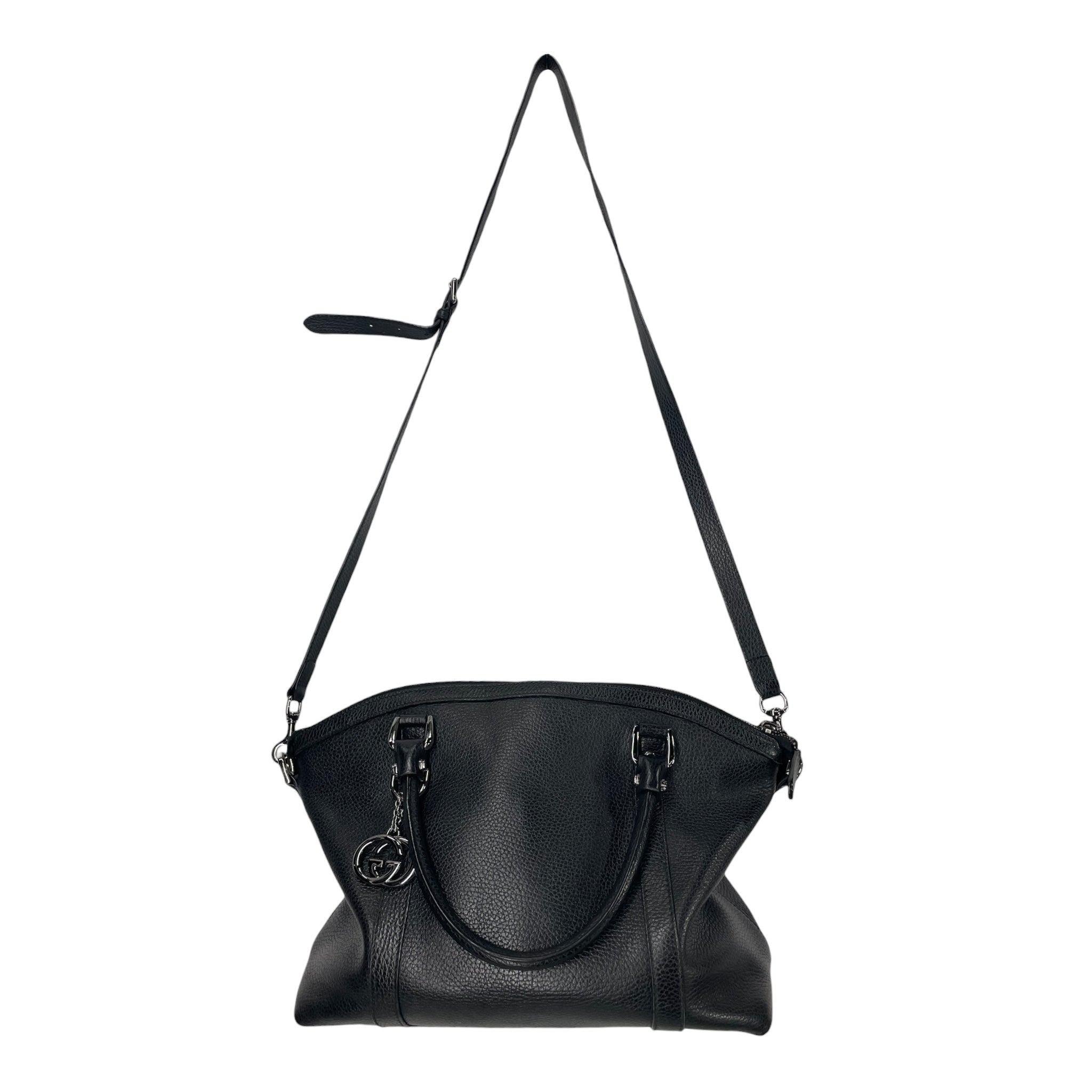 GUCCI/Bag/Leather/BLK/GG DOME LEATHER SATCHEL view 3