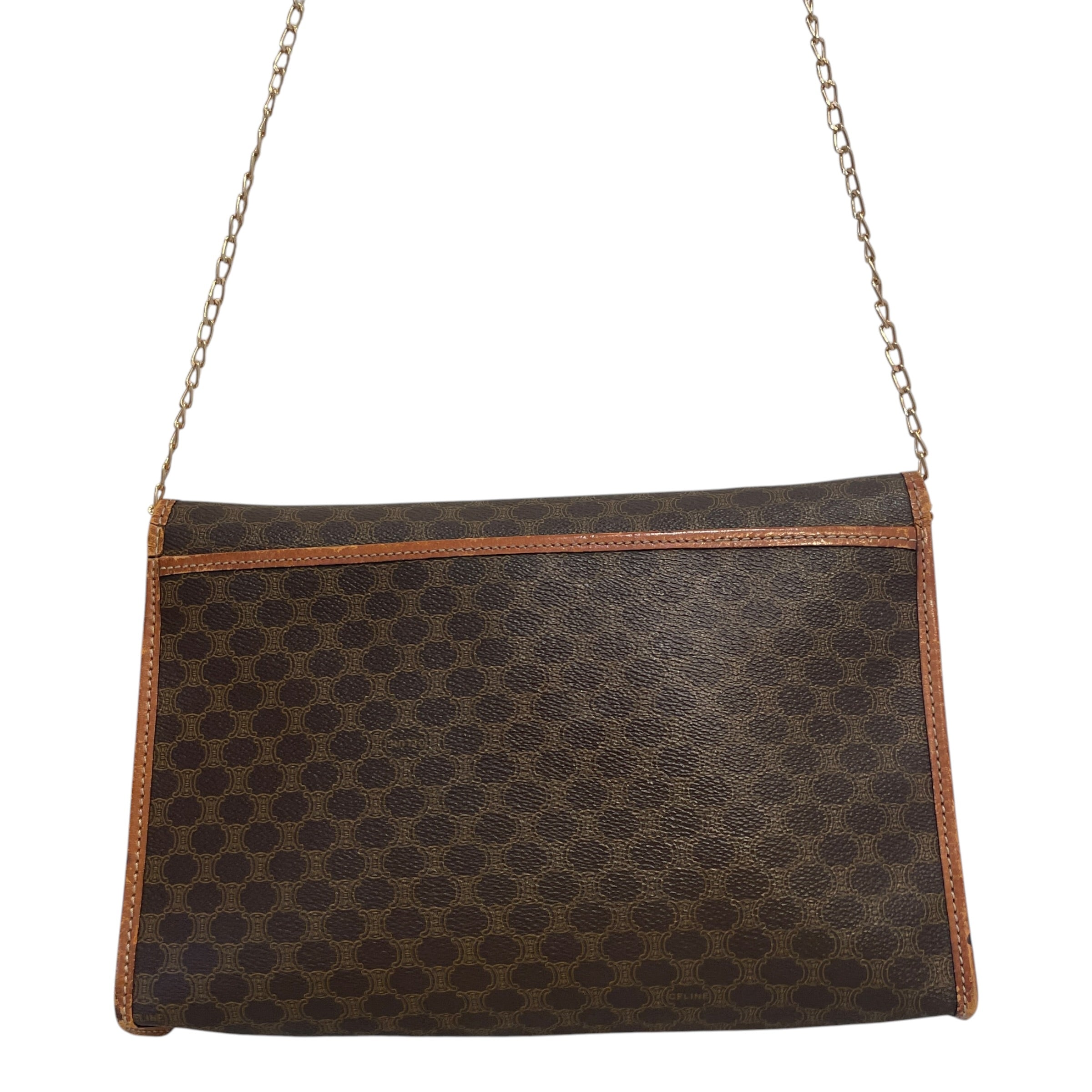 CELINE/Hand Bag/Monogram/Leather/BRW/Macadam Pattern Gold-Tone Clap view 3