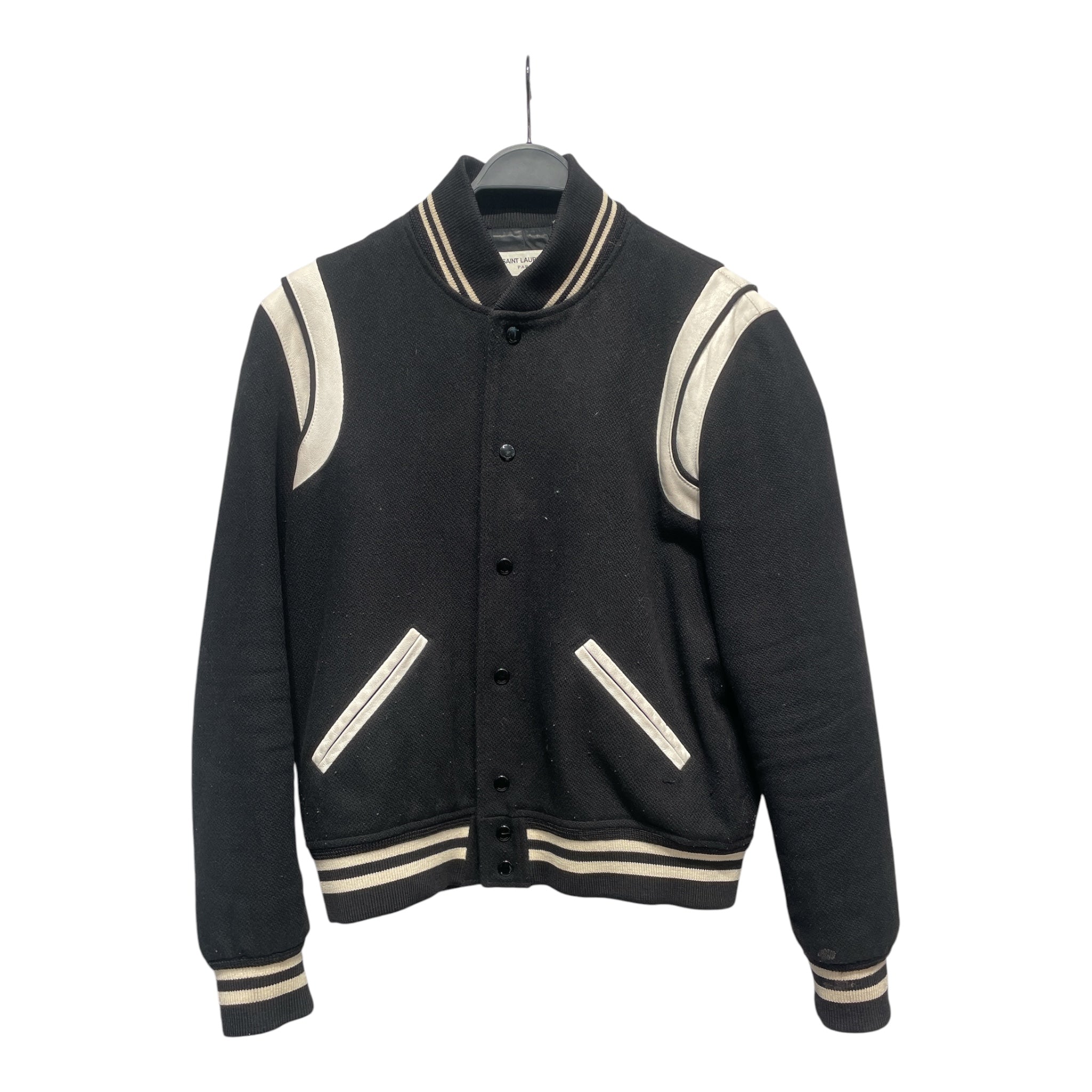 SAINT LAURENT/Souvenir Jkt/48/Wool/BLK/2021 TEDDY JACKET view 1