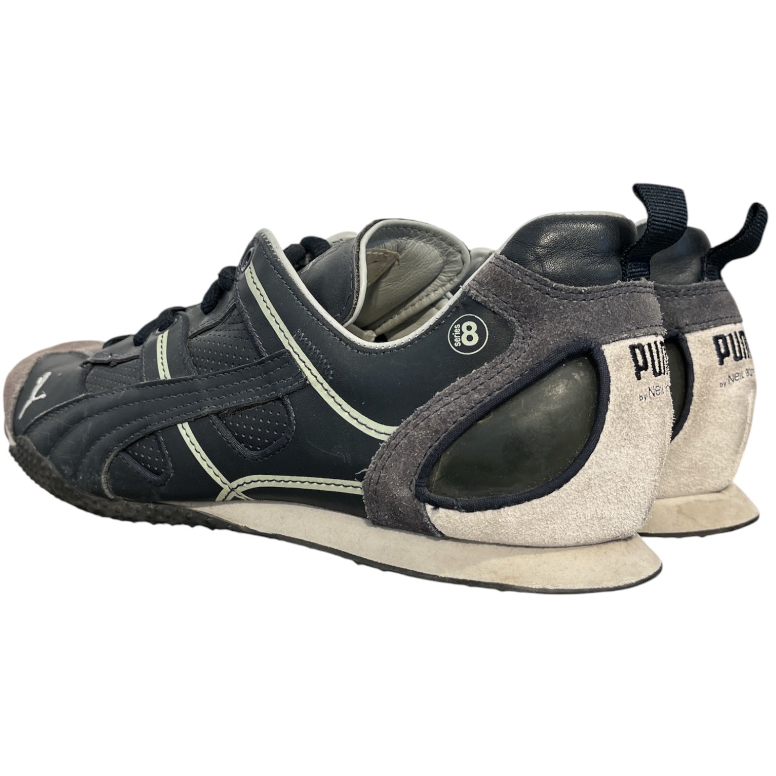 PUMA/NEIL BARRETT/Low-Sneakers/US 11/Leather/BLK/green lining view 2