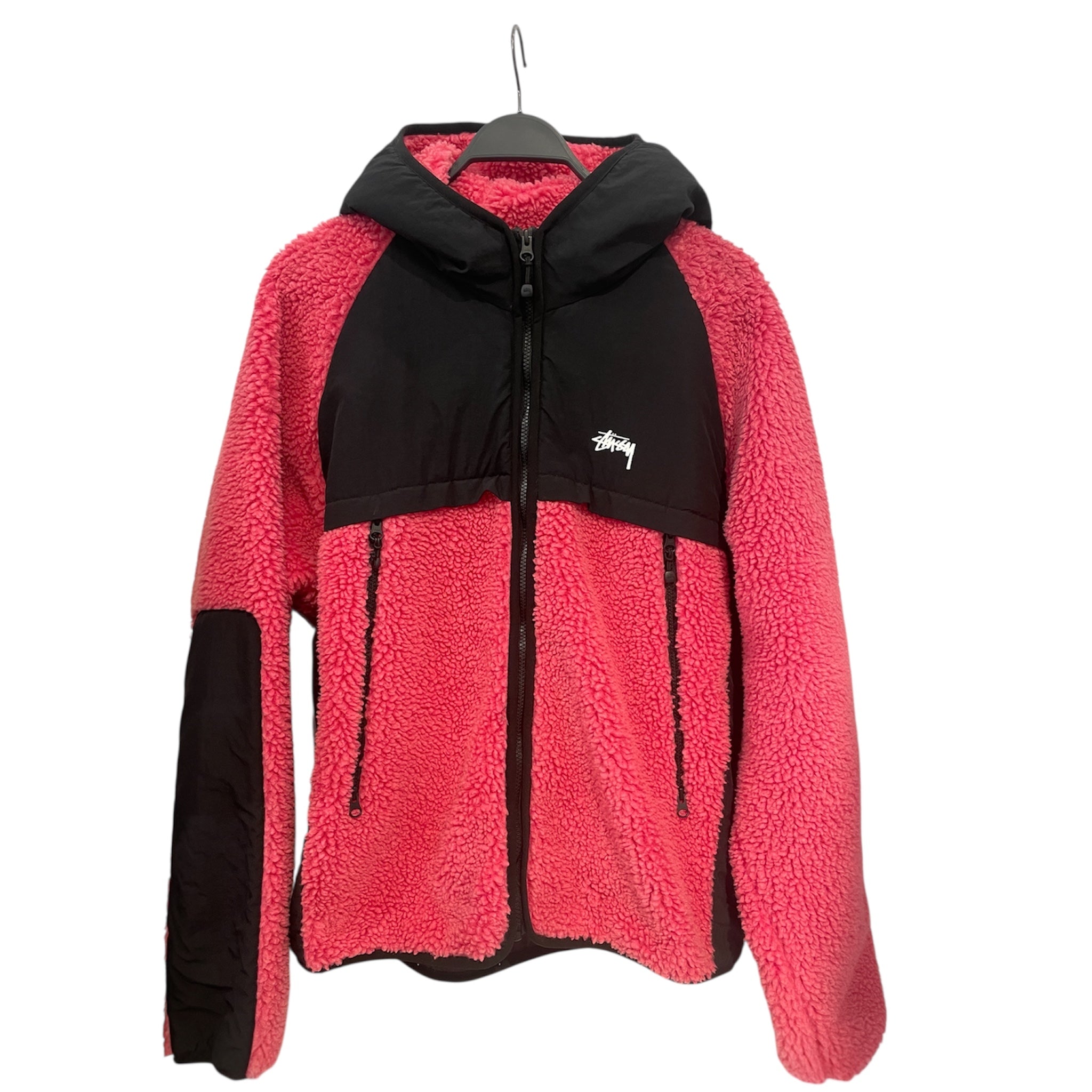 STUSSY/Zip Up Hoodie/XL/Cotton/PNK/FLEECE/NYLON HOOD view 1