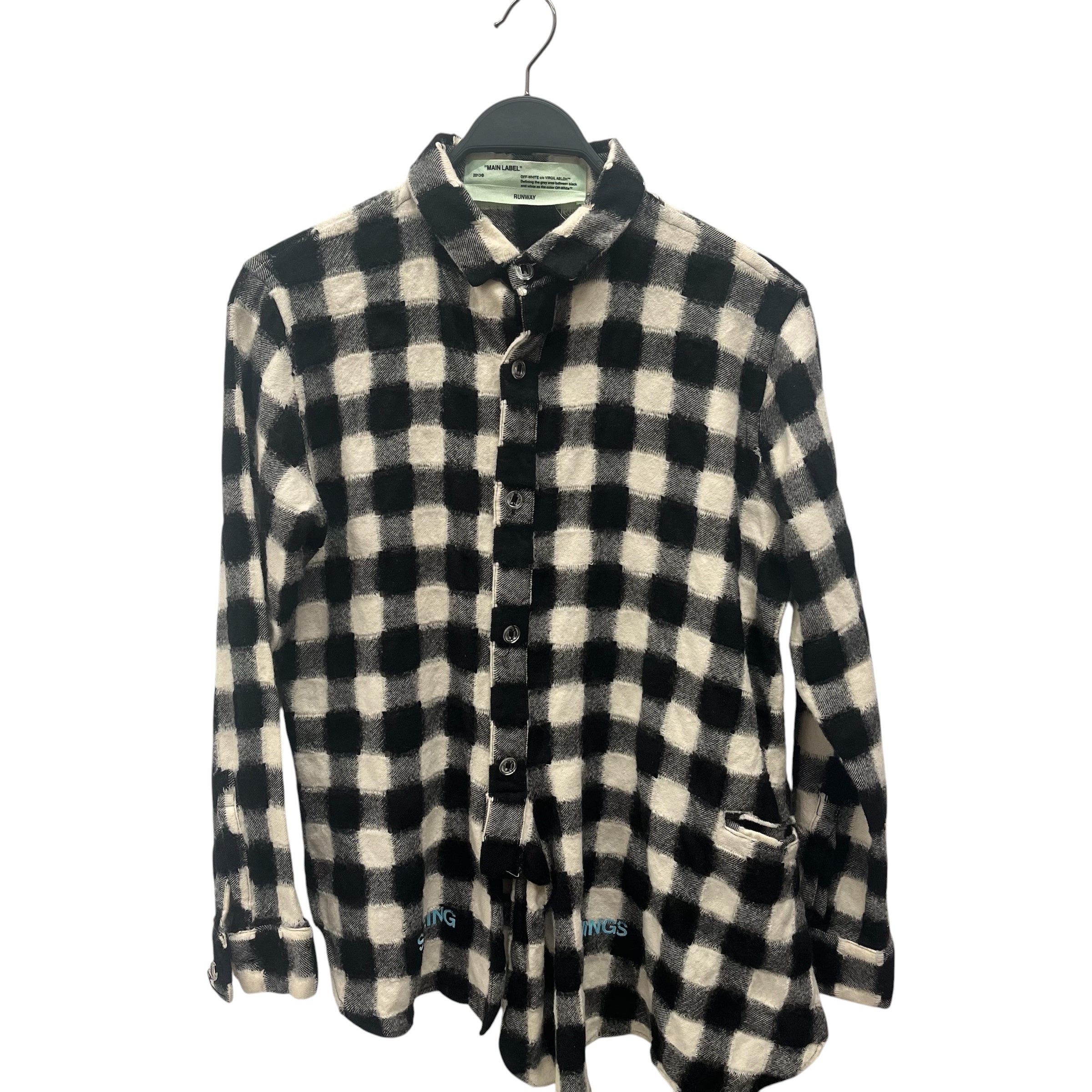 OFF-WHITE/LS Shirt/M/Cotton/WHT/Plaid/ view 1