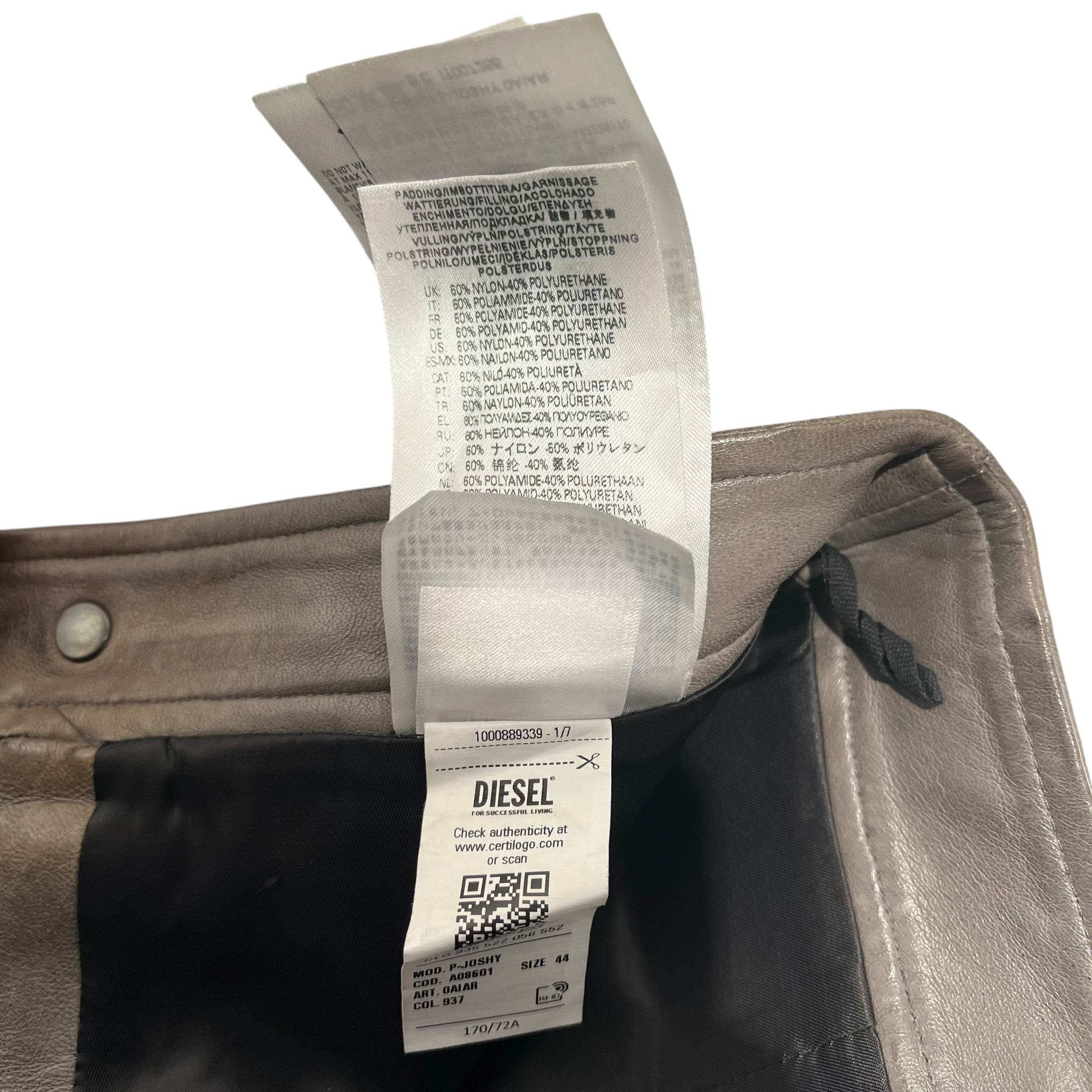 DIESEL/Skinny Pants/44/Leather/GRY/BIKER LEATHER PANTS view 5