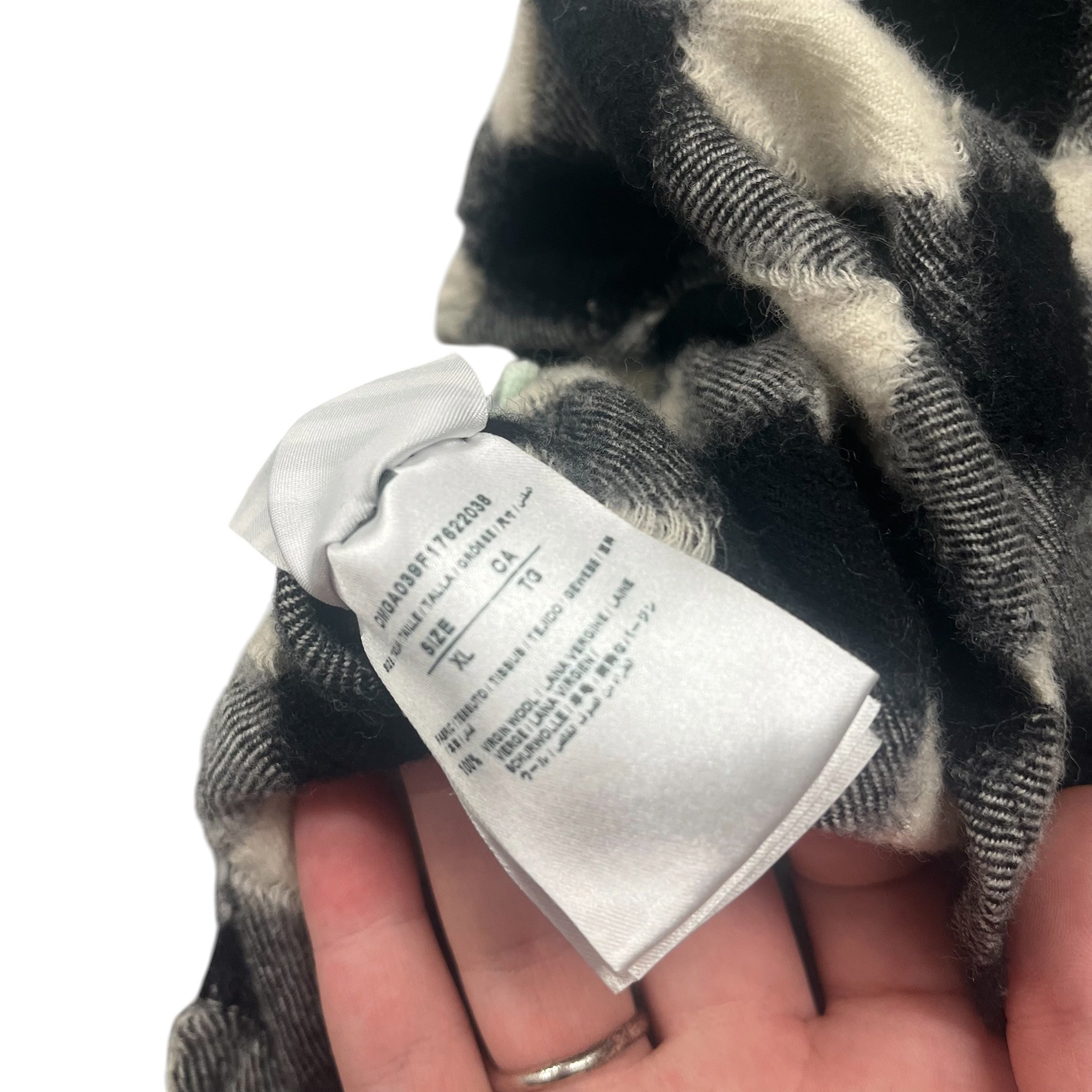 OFF-WHITE/LS Shirt/M/Cotton/WHT/Plaid/ view 4