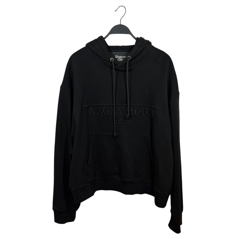 ANONYMOUS CLUB/Hoodie/M/Cotton/BLK/Embroidered Logo Hoodie