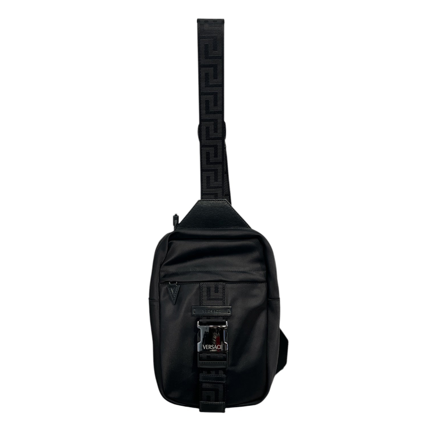 VERSACE/Cross Body Bag/Nylon/BLK/FRONT BUCKLE NYLON SLING view 1