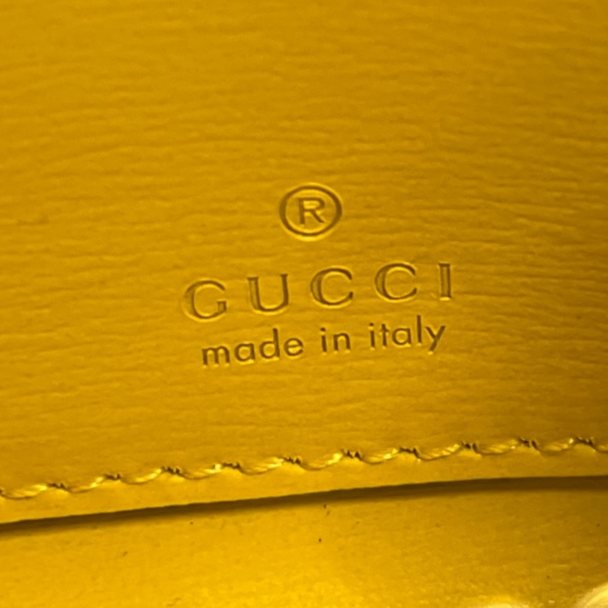 GUCCI/Wallet/Monogram/Leather/YEL/L's/MINIZIP WALLET GOLD HARDWARE view 3