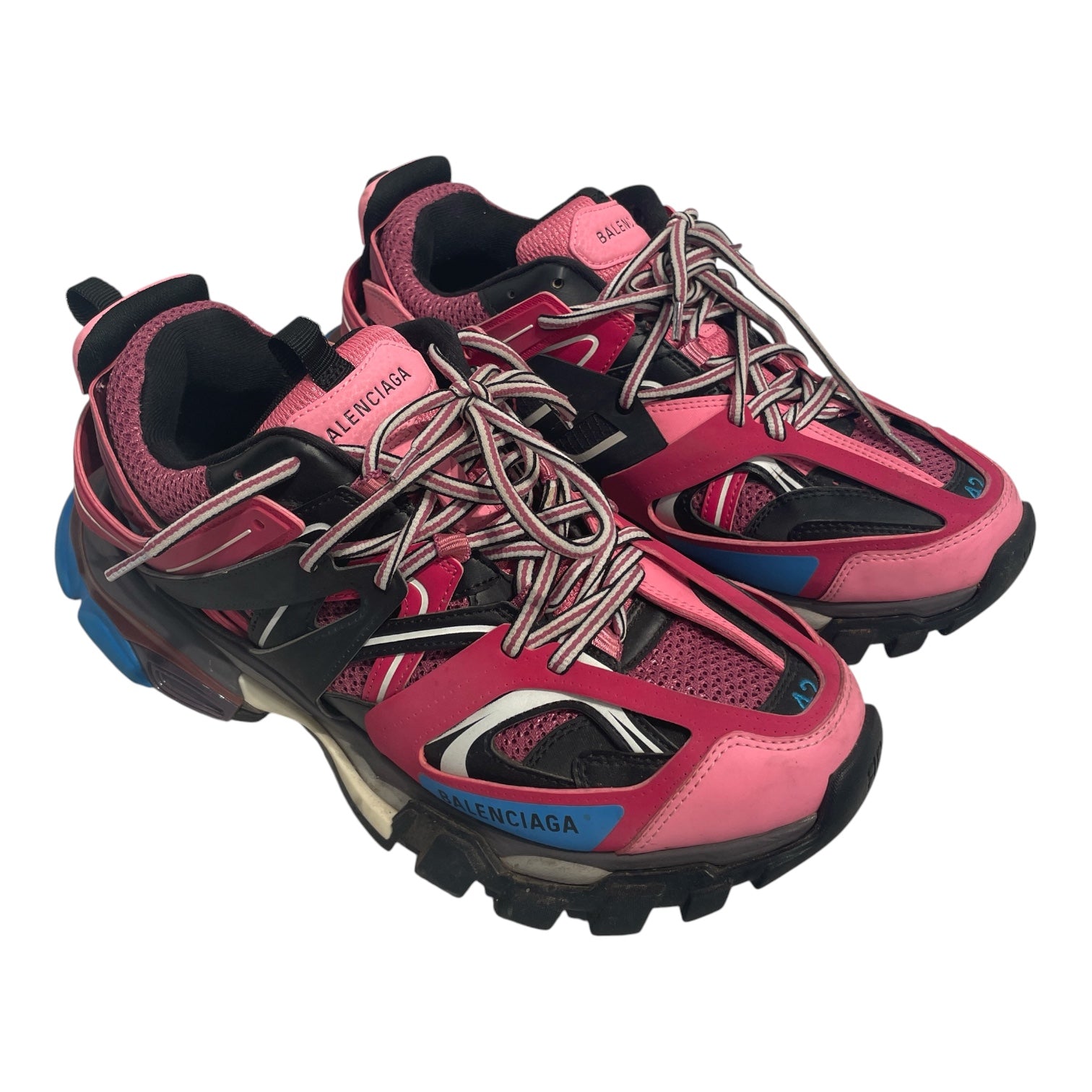 BALENCIAGA/Low-Sneakers/EU 42/Border/MLT/U-Tip/track/pink/blue view 1