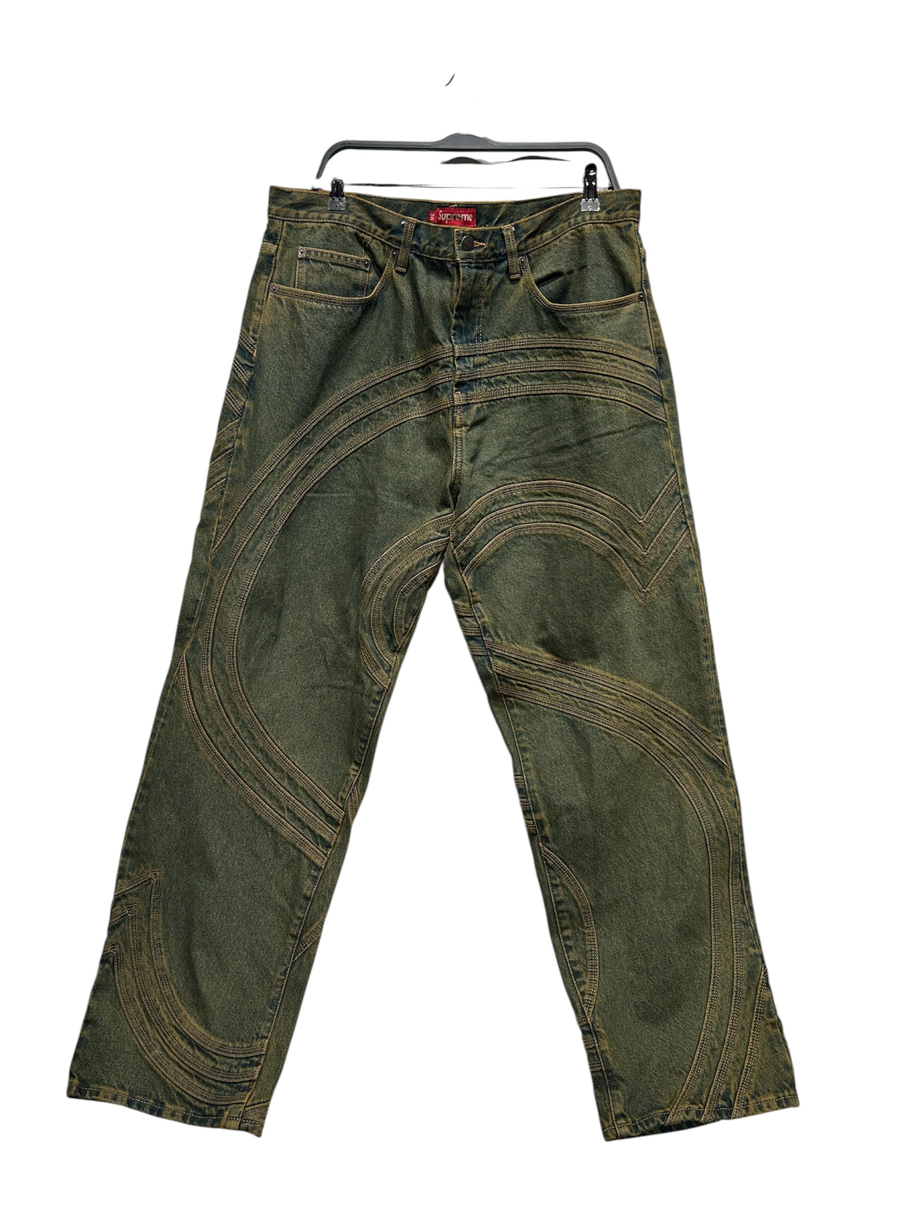 Supreme/Pants/36/Cotton/GRN/S LOGO EMBROIDERY view 1