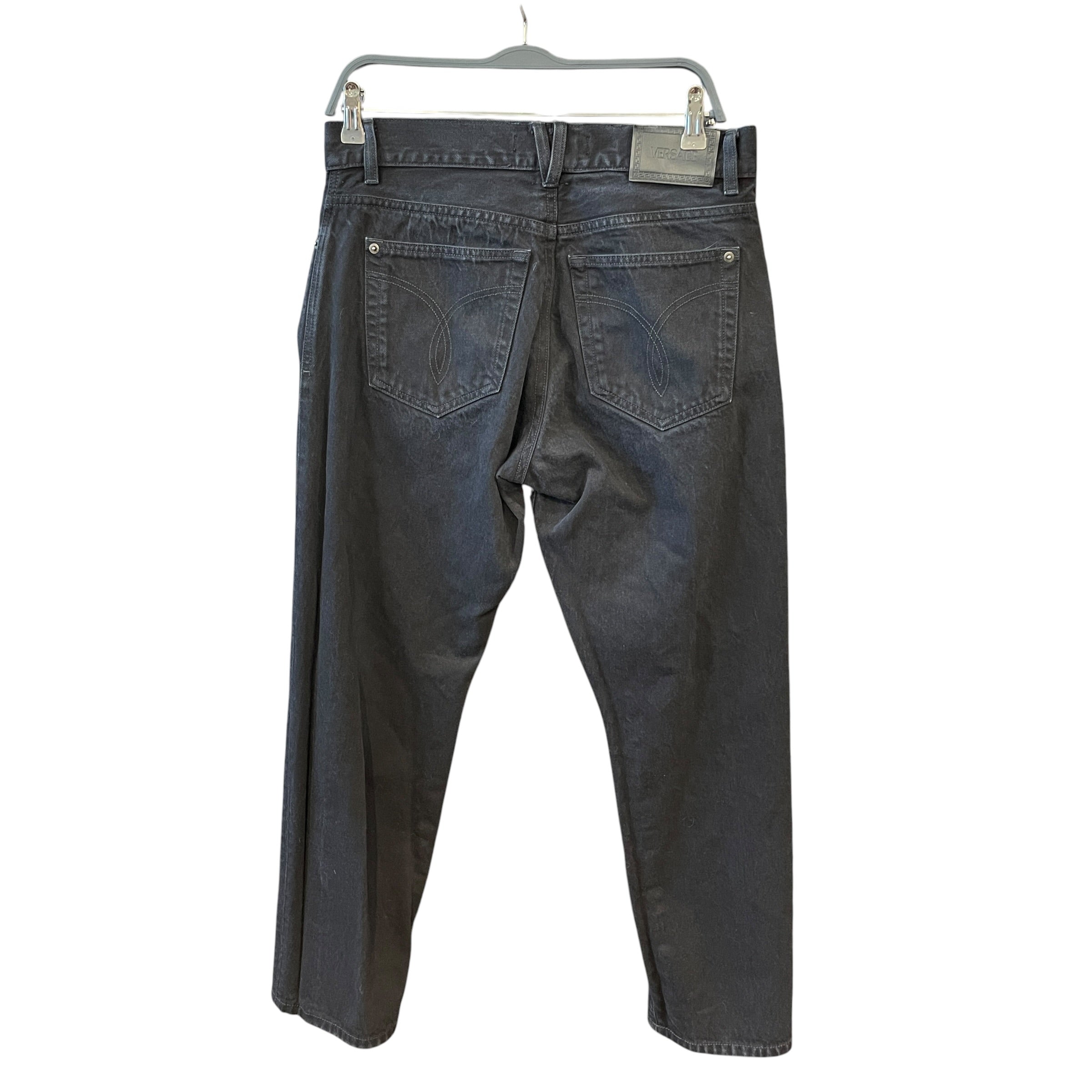 VERSACE/Skinny Pants/32/Denim/BLK/Front Logo Lock Jeans view 2