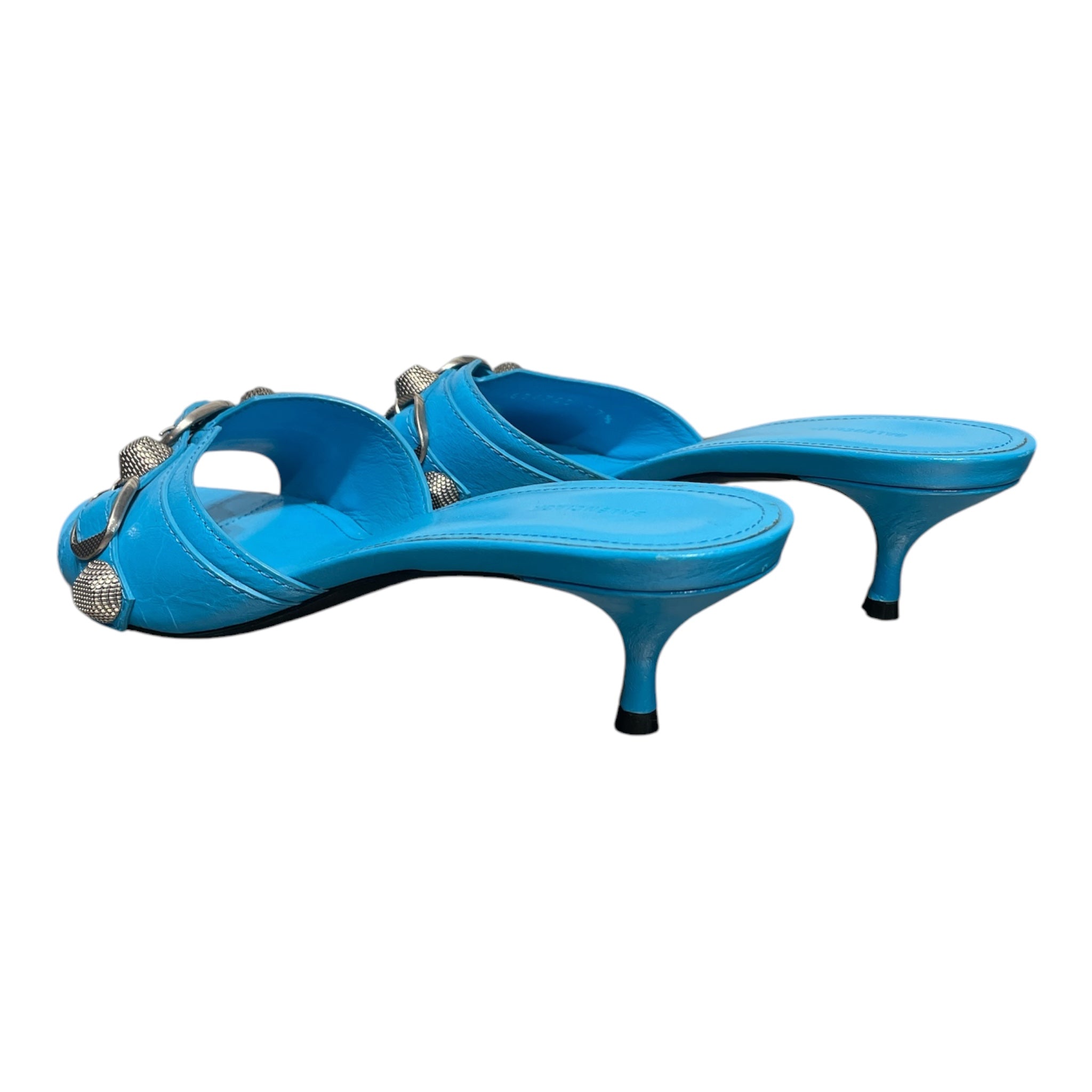 BALENCIAGA/Heels/EU 37.5/Leather/BLU/STUDDED ACCENTS view 2
