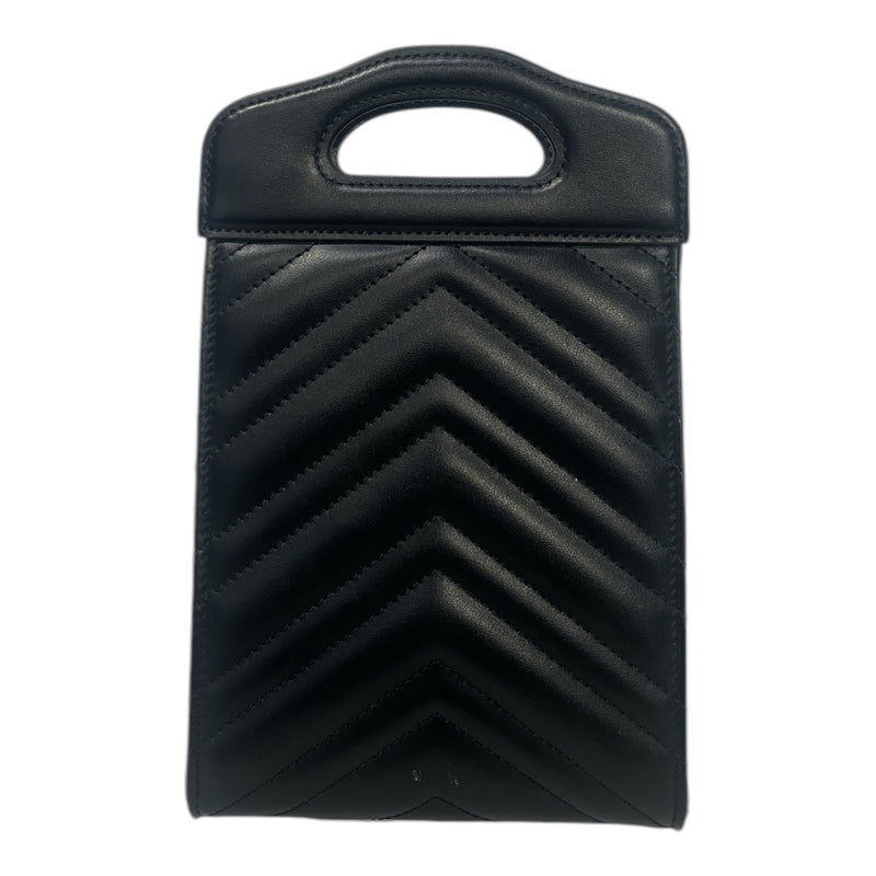GUCCI/Cross Body Bag/Leather/BLK/699756 525040 Quilted GG Marmo