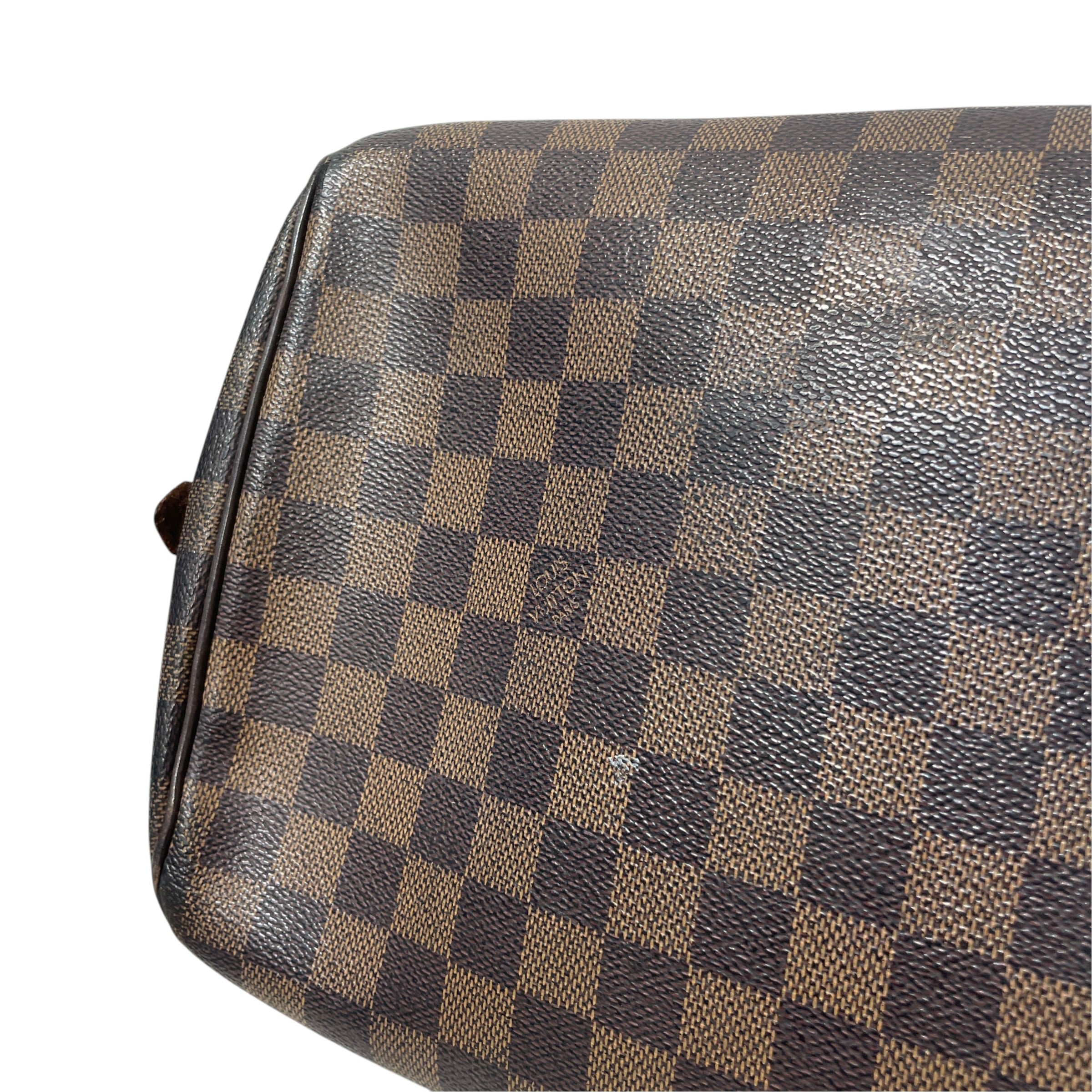 LOUIS VUITTON/Bag/Monogram/Cotton/BRW/Damier Ebine Satchel Top view 8