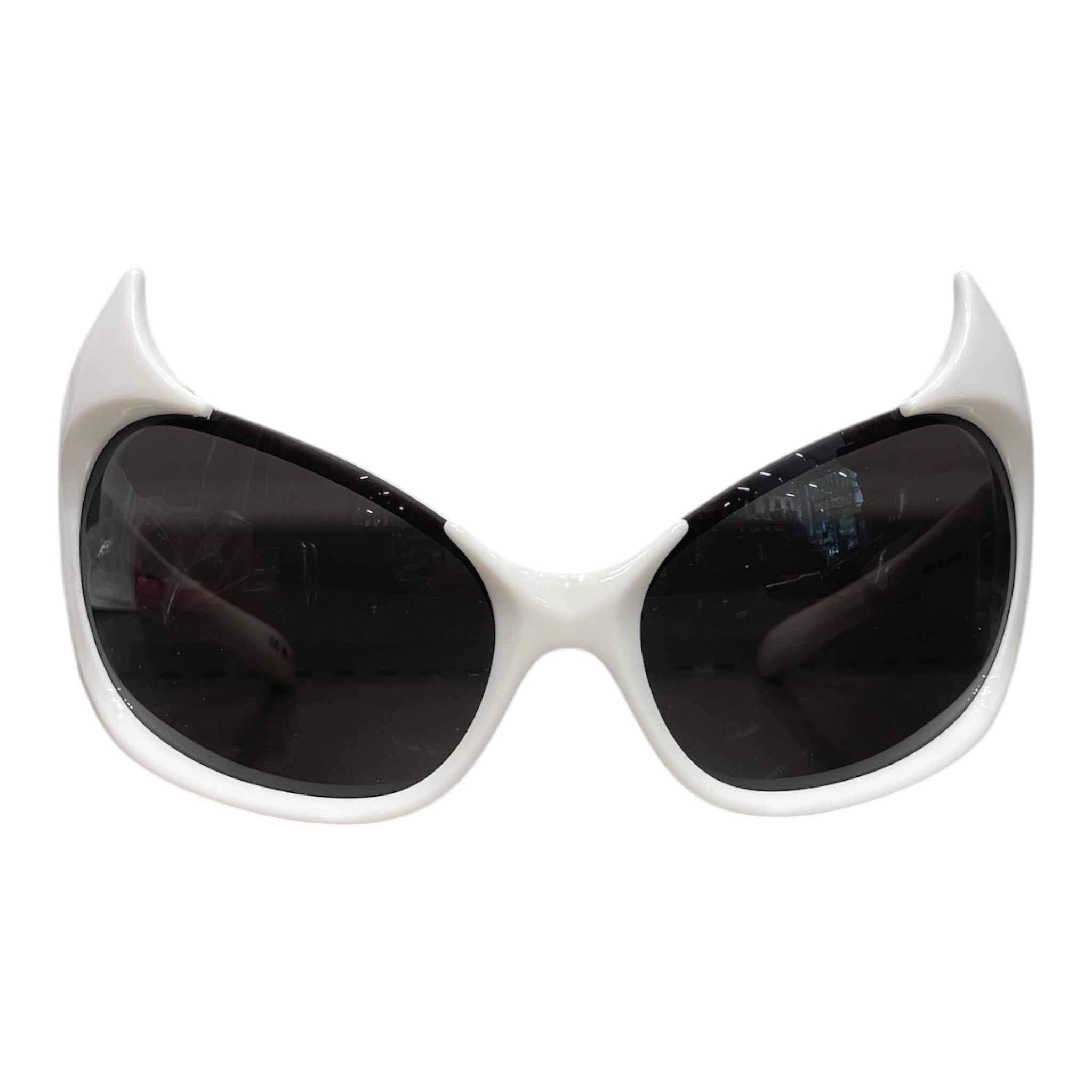 BALENCIAGA/Sunglasses/Plastic/WHT/M's/gotham cat view 1