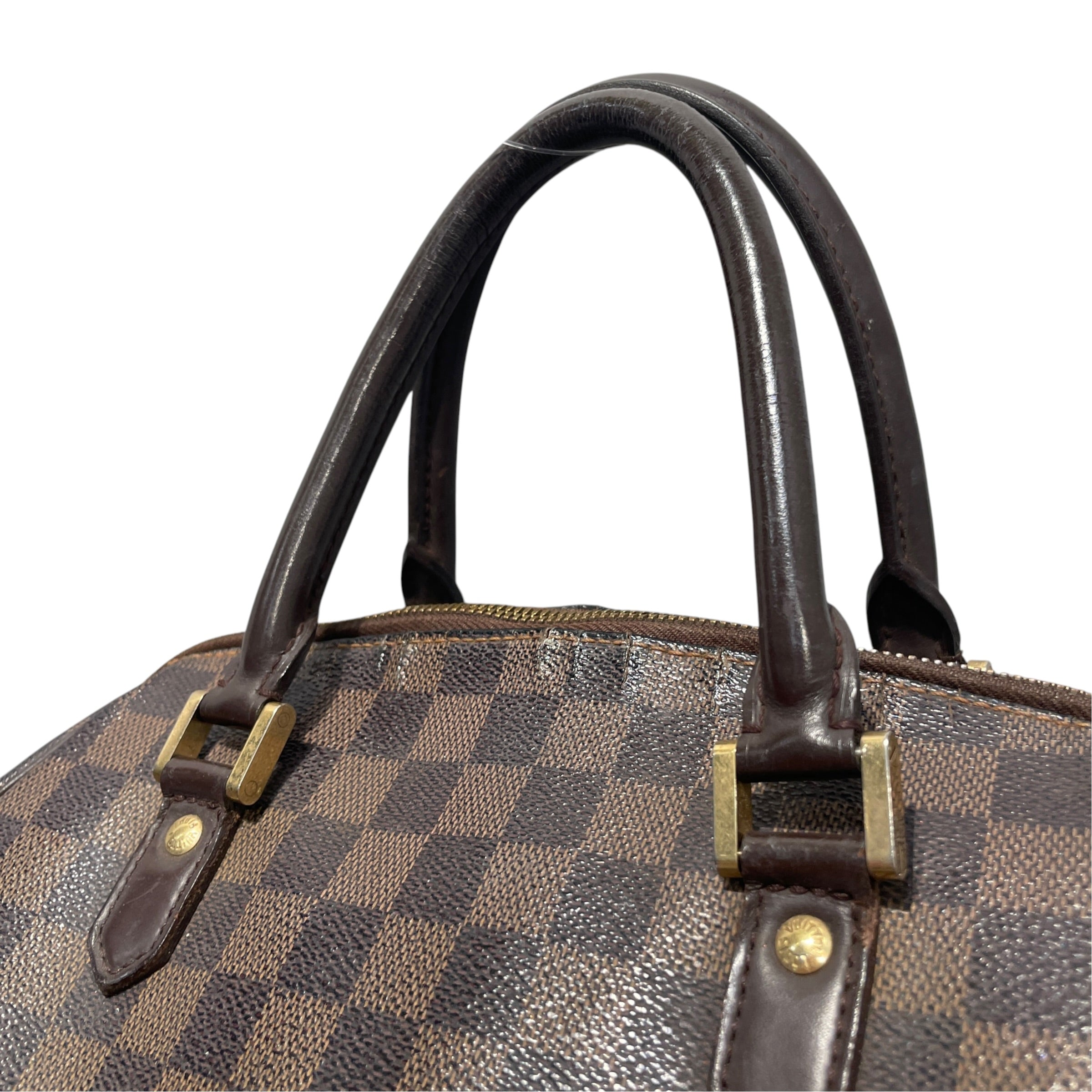 LOUIS VUITTON/Bag/Monogram/Cotton/BRW/Damier Ebine Satchel Top view 6