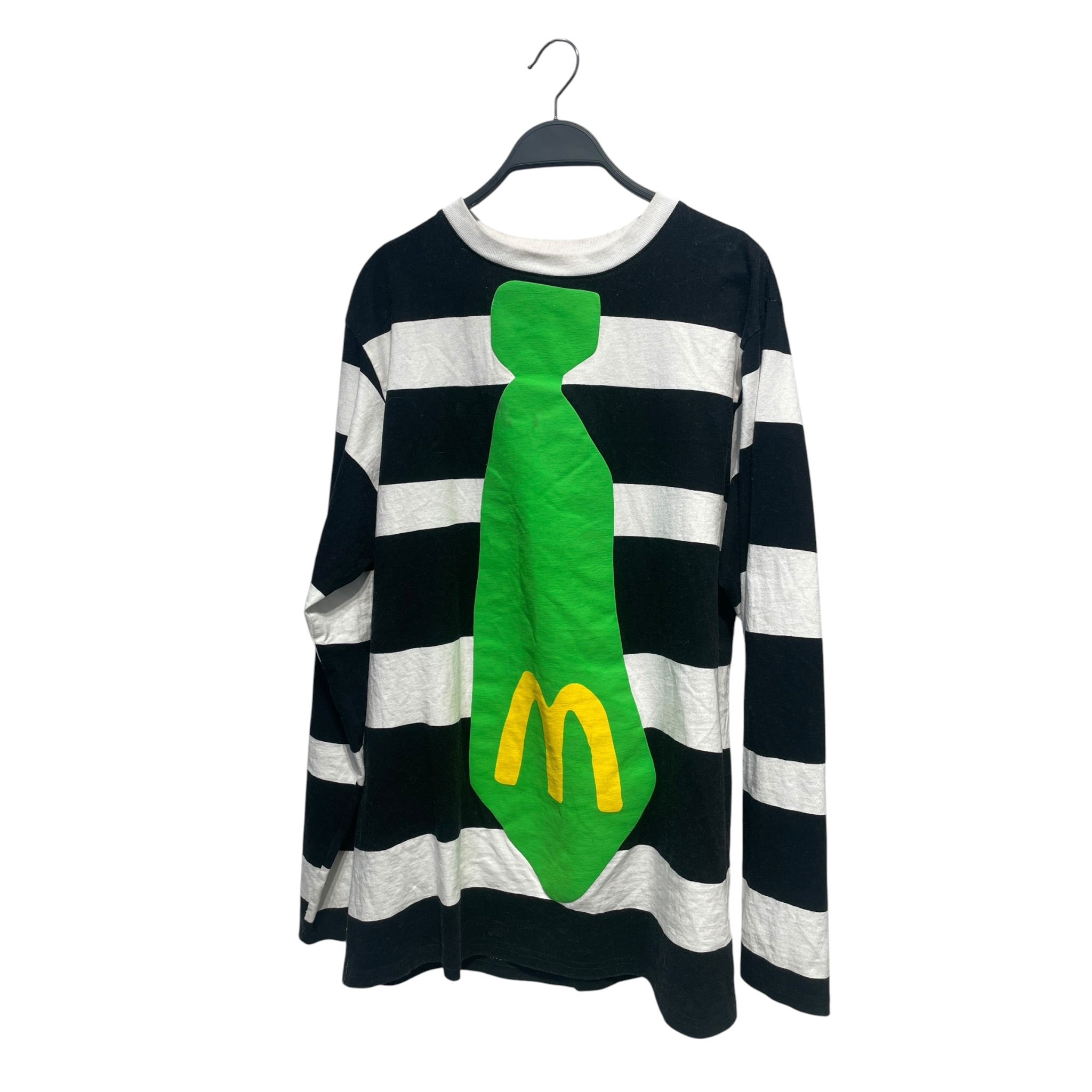 CACTUS PLANT FLEA MARKET/LS T-Shirt/L/Cotton/BLK/Stripe/2022 MCDONALDS GREEN TIE view 1