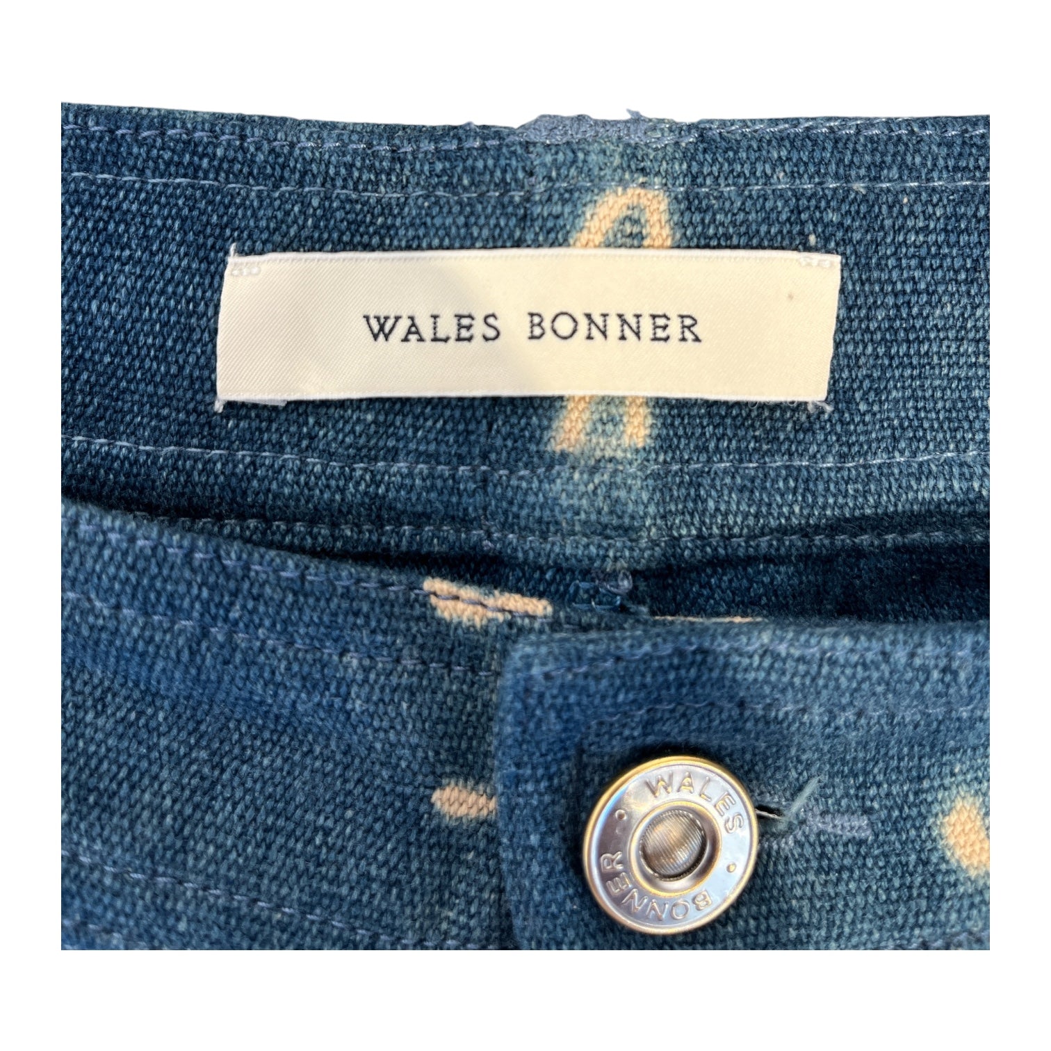 WALES BONNER/Straight Pants/32/Cotton/BLU/All Over Print/tie dye jeans view 3