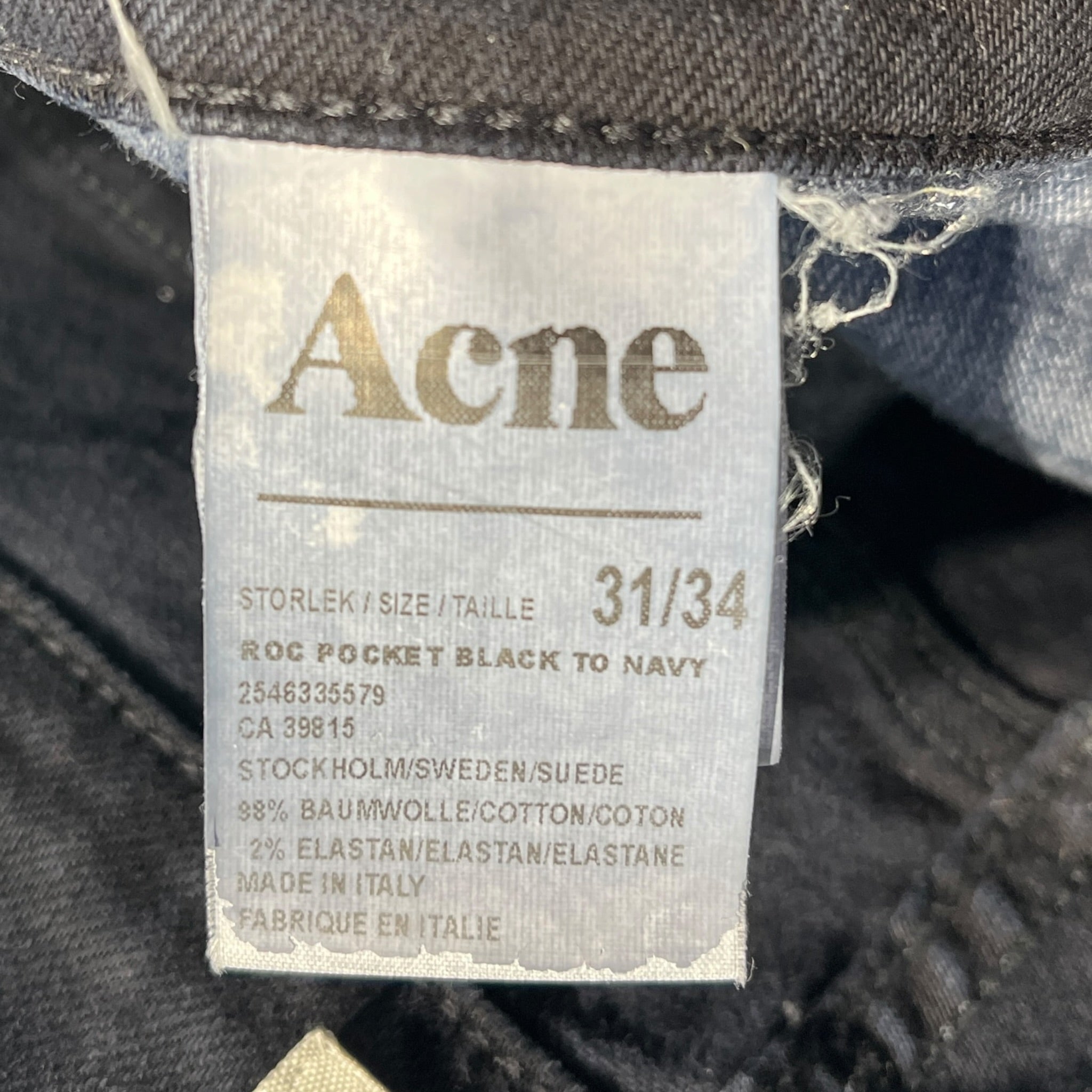 Acne Studios/Skinny Pants/31/Cotton/BLK/cargo view 4