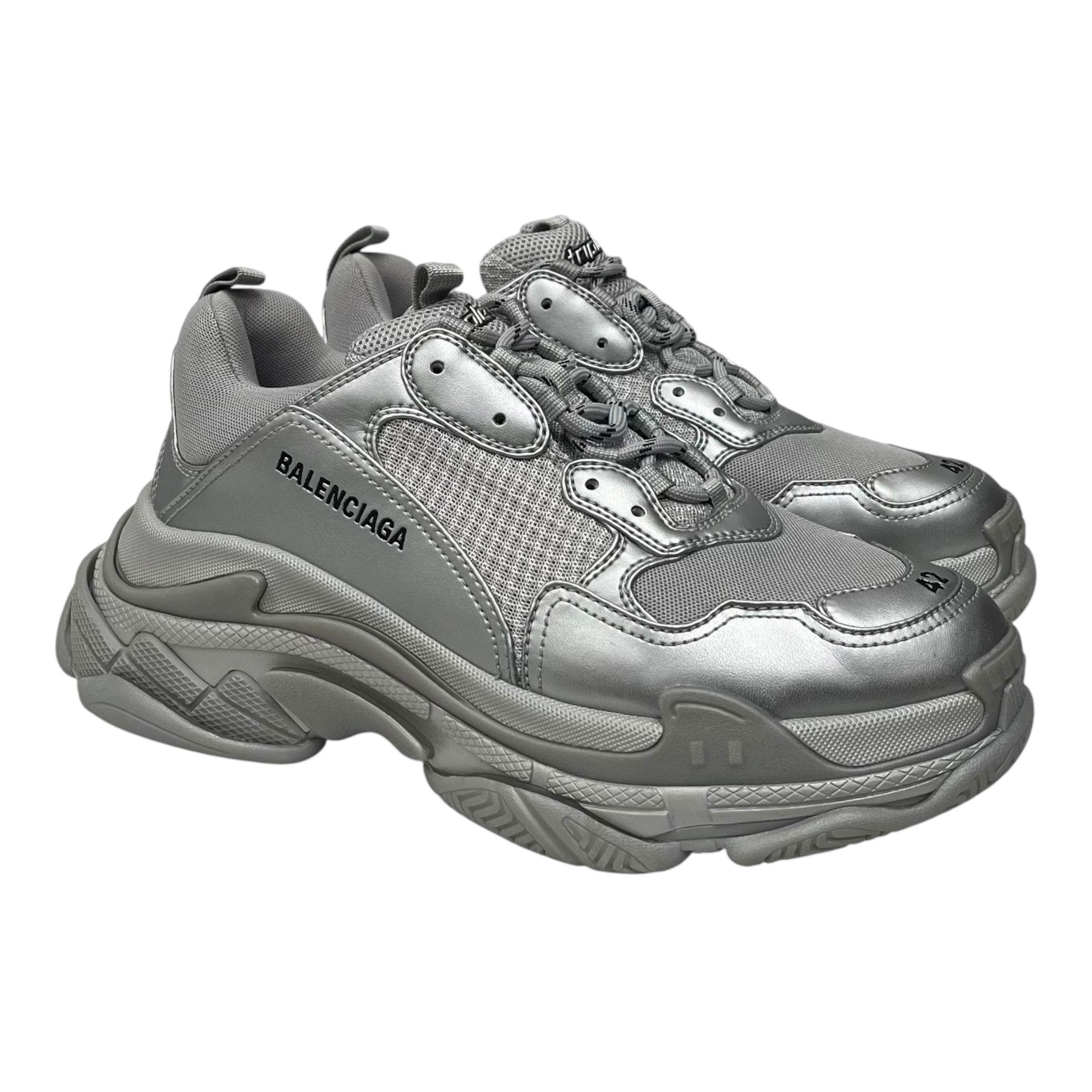 BALENCIAGA/Low-Sneakers/EU 42/Nylon/SLV/TRIPLE S view 1