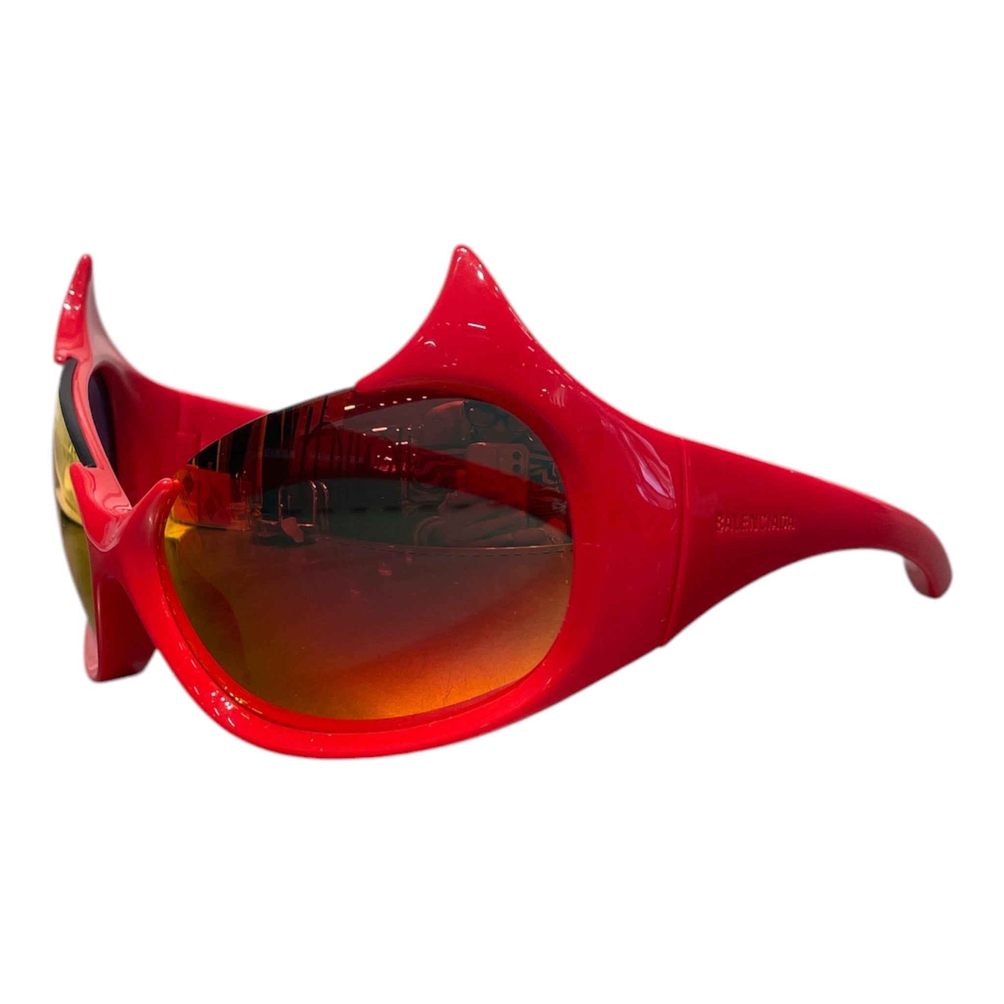 BALENCIAGA/Sunglasses/Plastic/RED/M's/gotham cat view 2