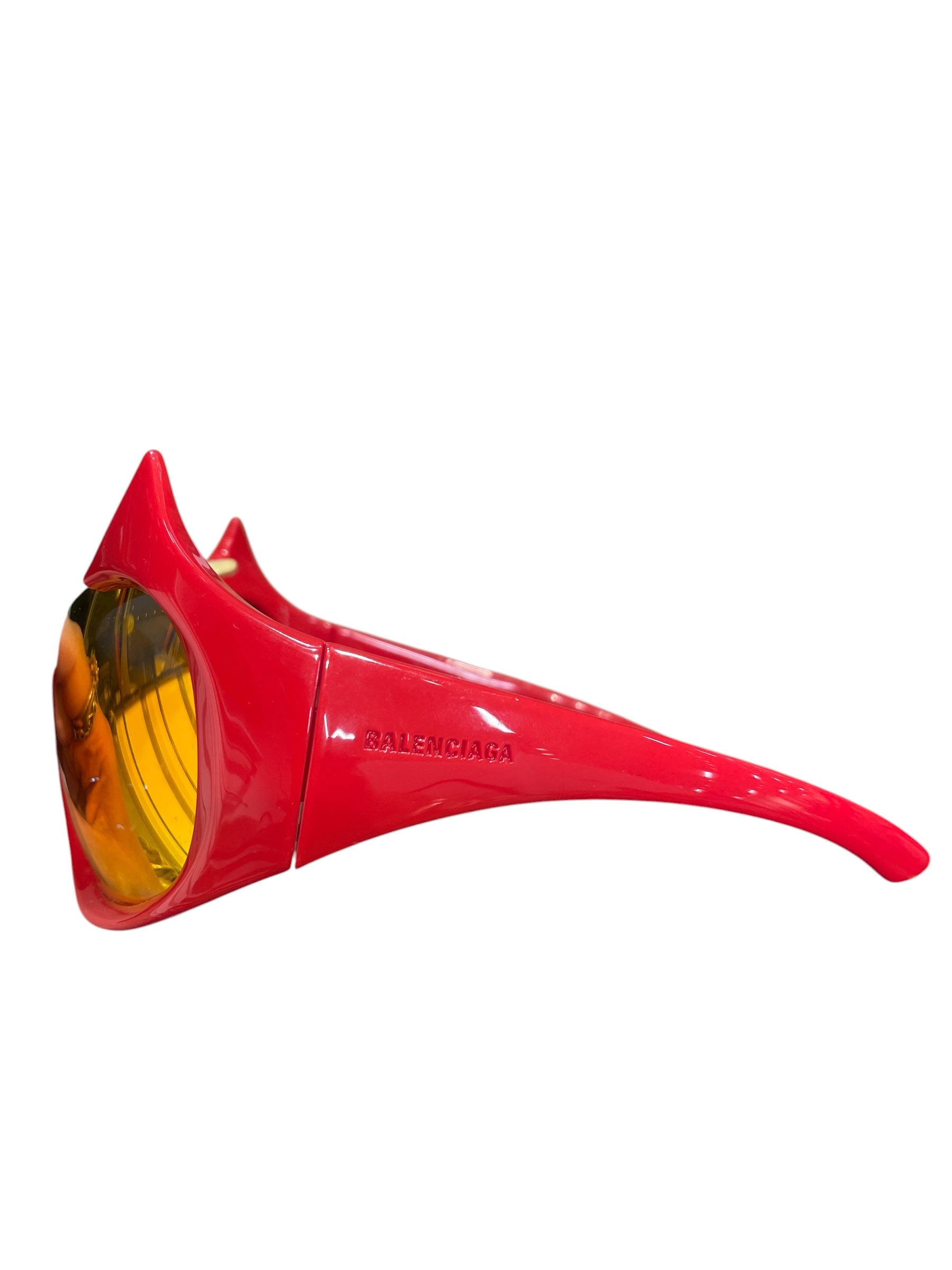 BALENCIAGA/Sunglasses/Plastic/RED/M's/gotham cat view 3