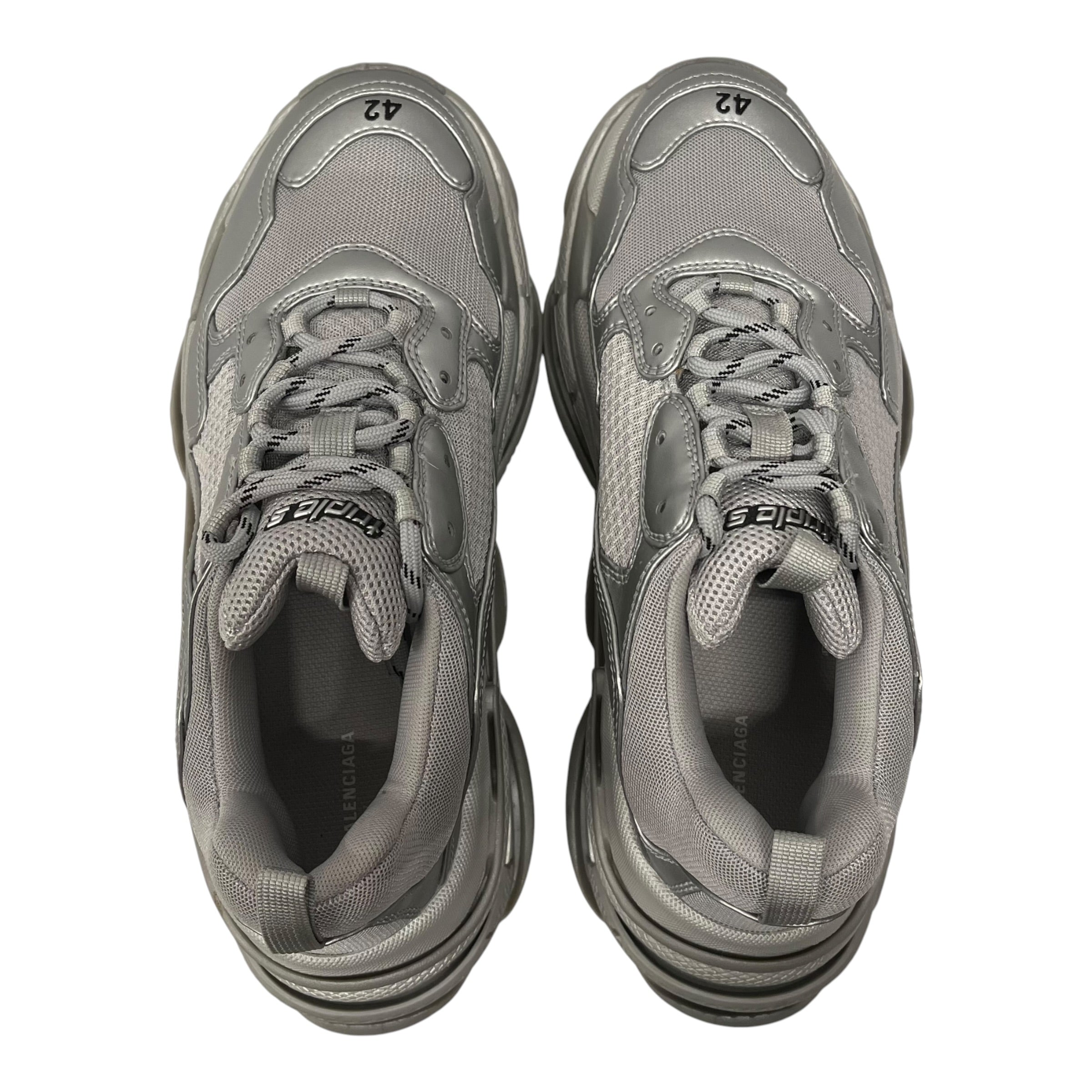 BALENCIAGA/Low-Sneakers/EU 42/Nylon/SLV/TRIPLE S view 3