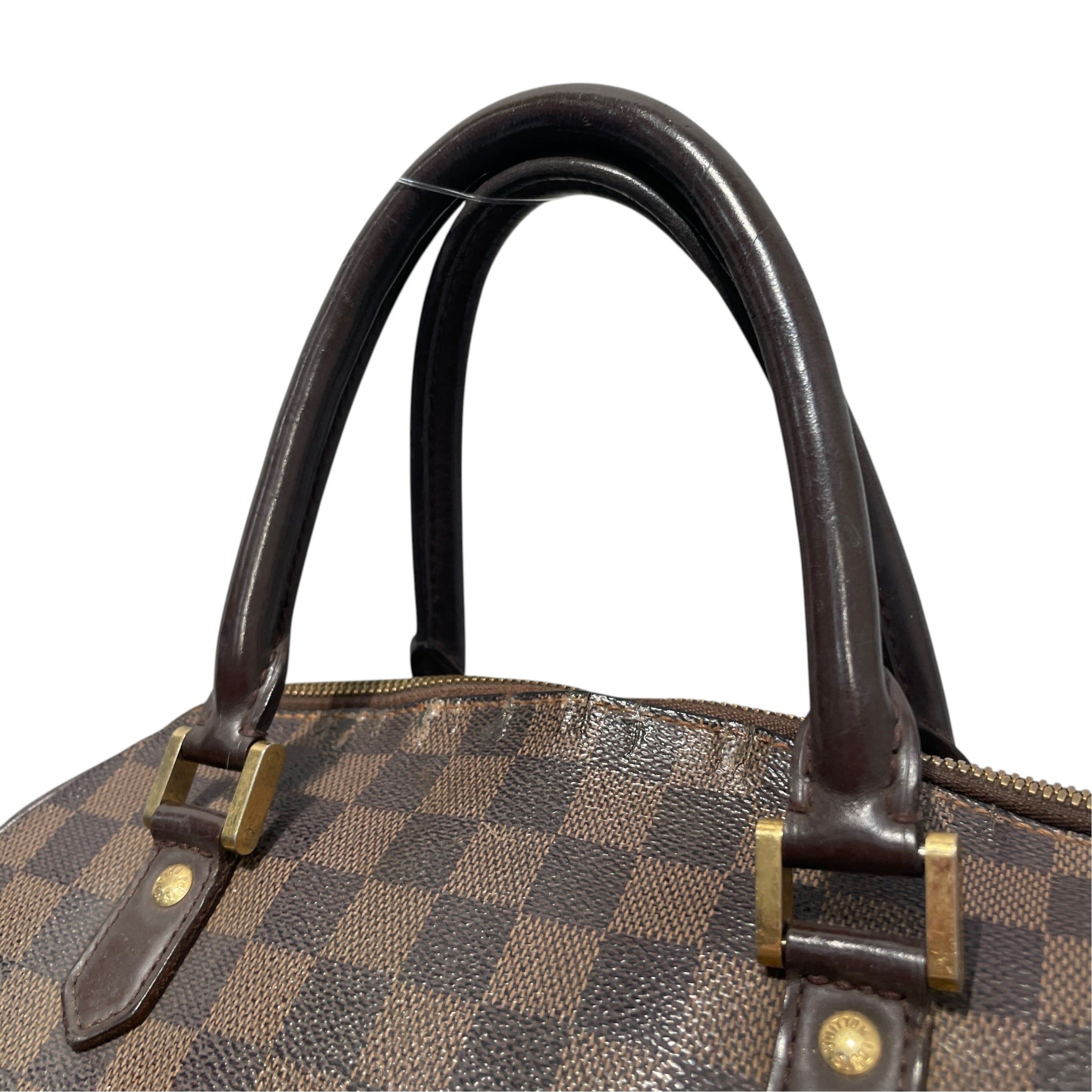 LOUIS VUITTON/Bag/Monogram/Cotton/BRW/Damier Ebine Satchel Top view 2