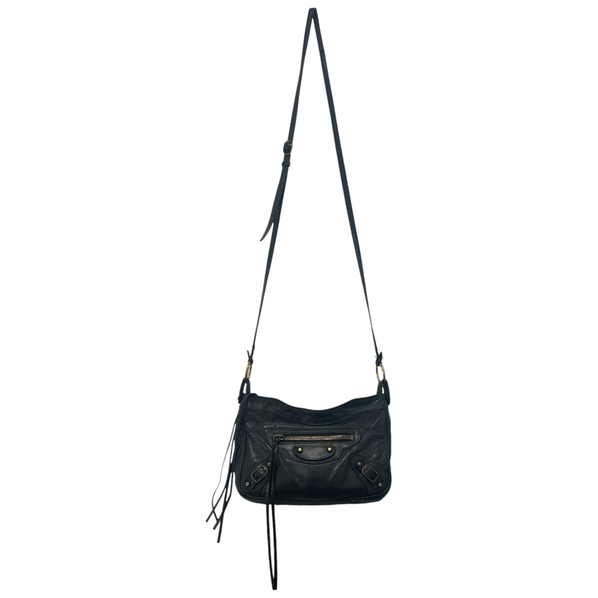 BALENCIAGA/Cross Body Bag/Leather/BLK/The hip view 1