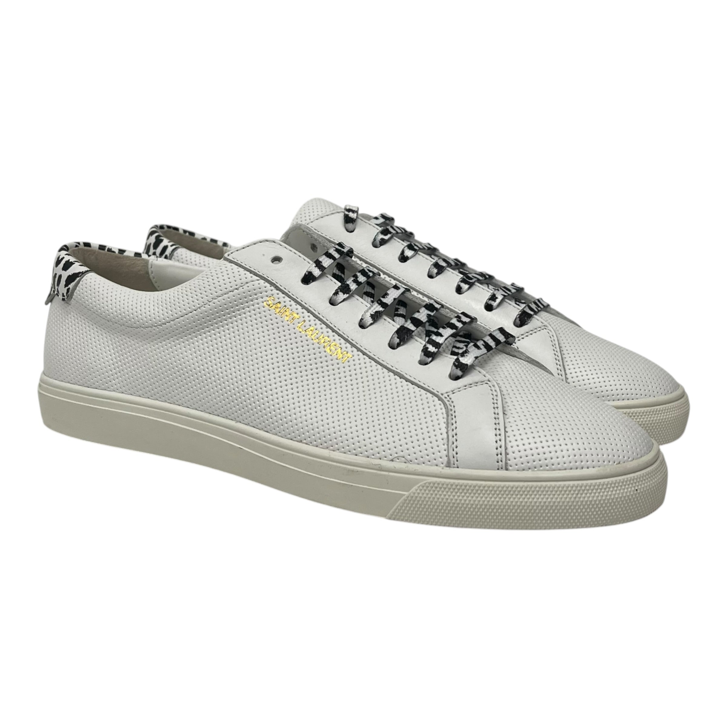 SAINT LAURENT/Low-Sneakers/US 10/Leather/WHT/animal print view 1